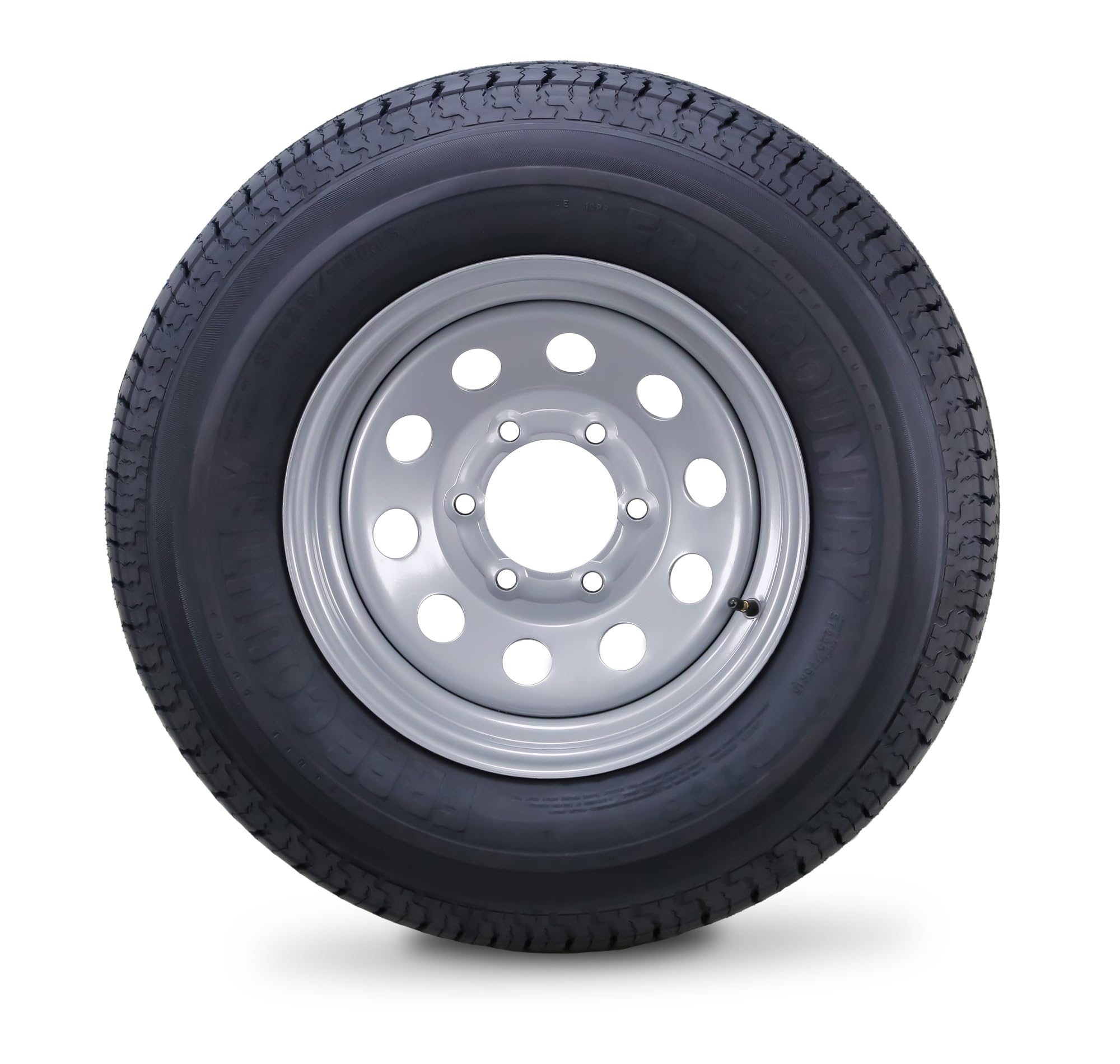 Free Country Trailer Tire Wheel Assembly ST225/75R15 10-Ply E 117M 6 Lug on 5.5 '' PCD Silver Mod Rim