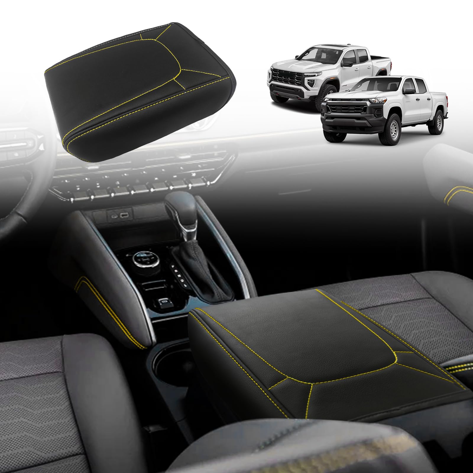 Muslogy Center Console Armrest Cover Compatible With Colorado/Gmc Canyon 2023 2024 2025 Zr2 Z71 Trail Boss Lt Wt Elevation At4 D