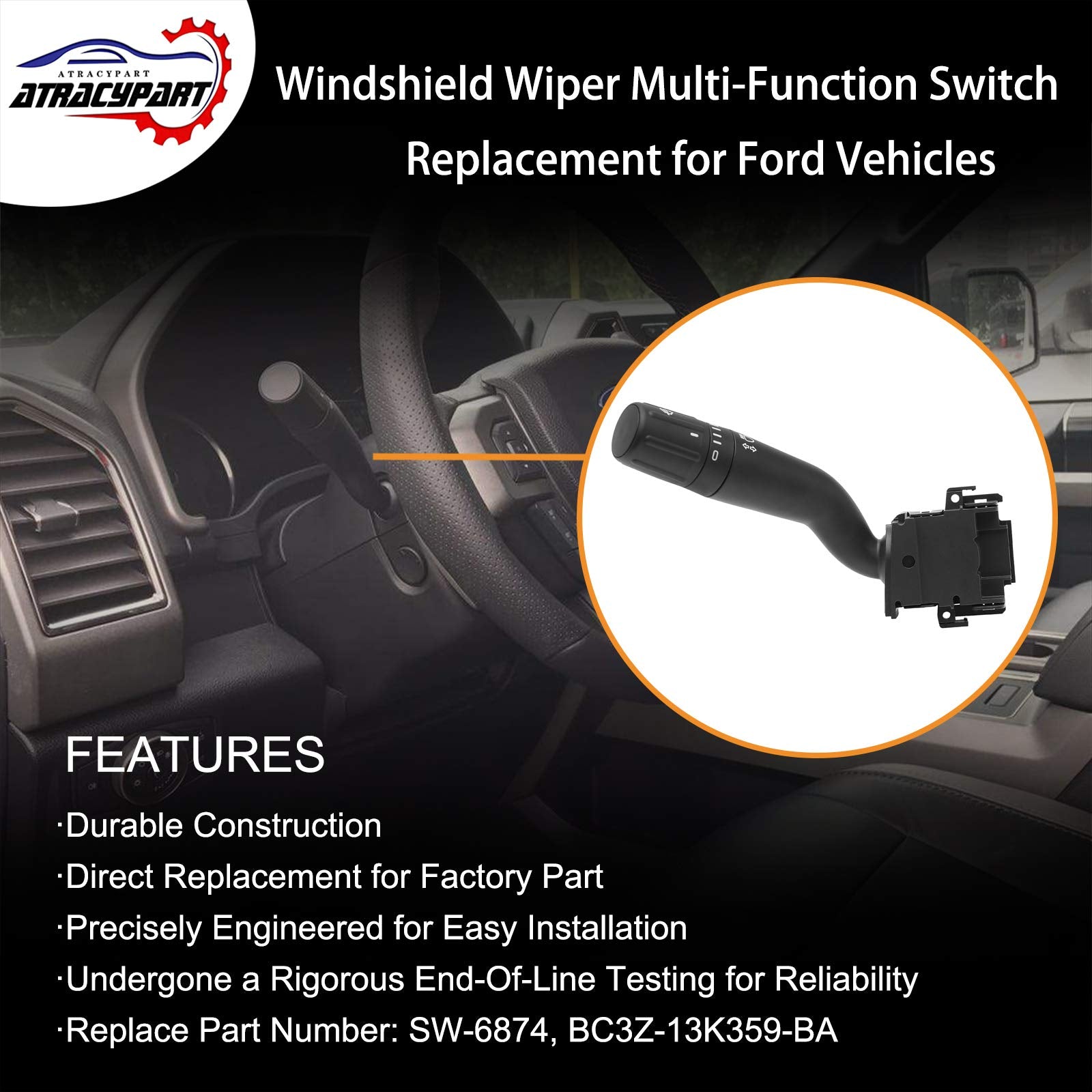 Windshield Wiper Switch Multi-Function Turn Signal Switch | Replacement For 2011-2013 Ford F-150 F-250 F-350 F-450 F-550 Super D