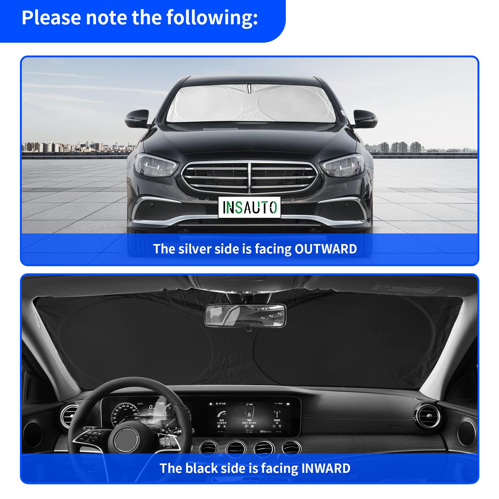 For 2025 E350 Windshield Sun Shade Sunshades For Mercedes Benz Slc 2017-2024 Windshield Cover For 2022 Mercedes E-Class Sedan W2