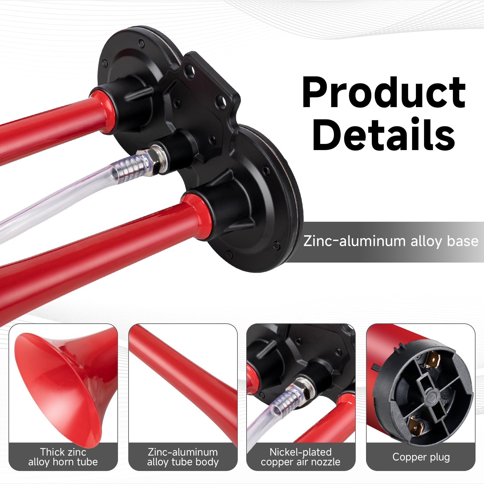 Farbin Train Horn For Car Super Loud Air Horn 12V 150Db Dual Trumpet Truck Horns Kit With Compressor And Button For Any Vehicles