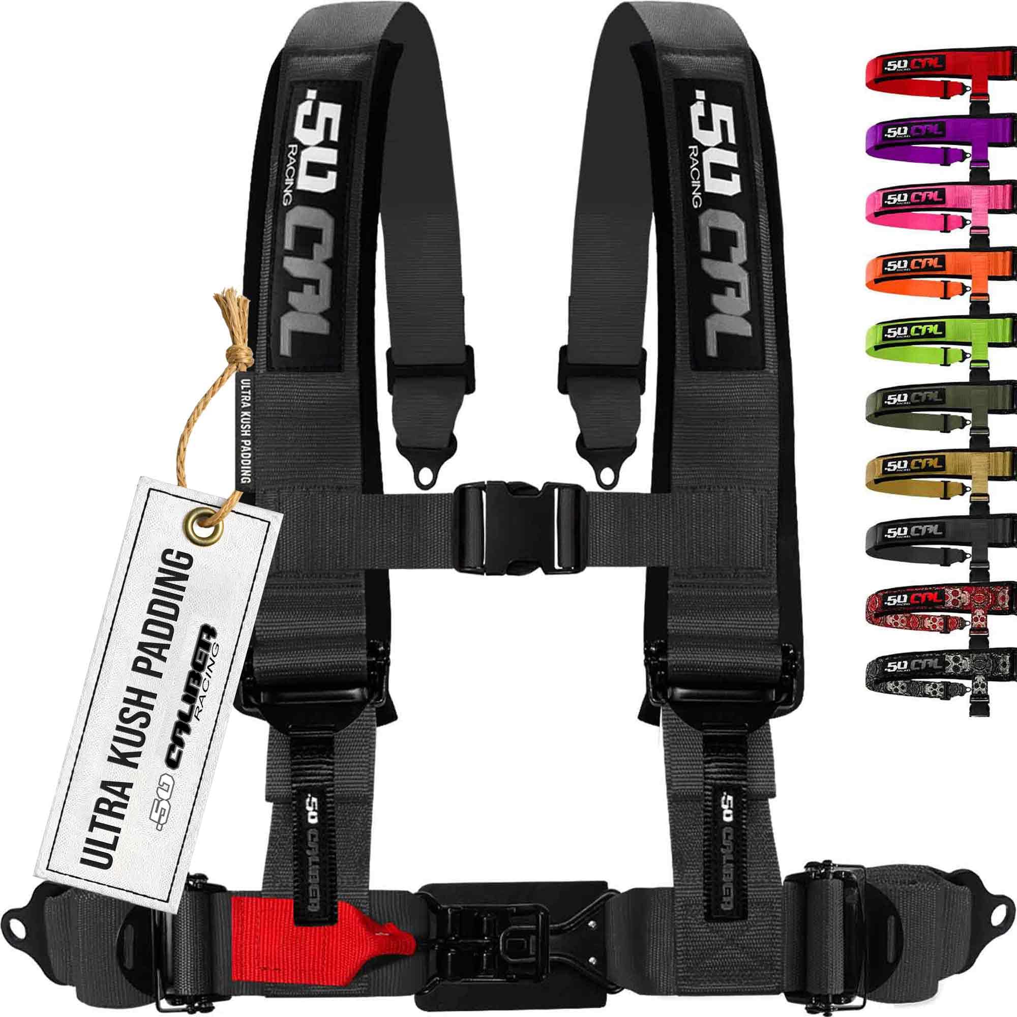 1pc Black 4 Point Harness for Bucket Seat, 3in Belt, Quick Release, 10 Color Options, Racing Harness UTV RZR Car [6315]