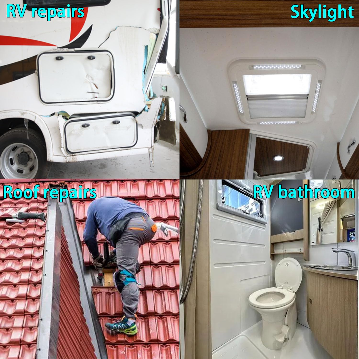 CHUANGSEED RV Roof Tape White, 6 Inch X 50 Feet, Sealant Patch Repair for Camper, Trailer, Stop Leaks, UV-Resistant, Weatherproo