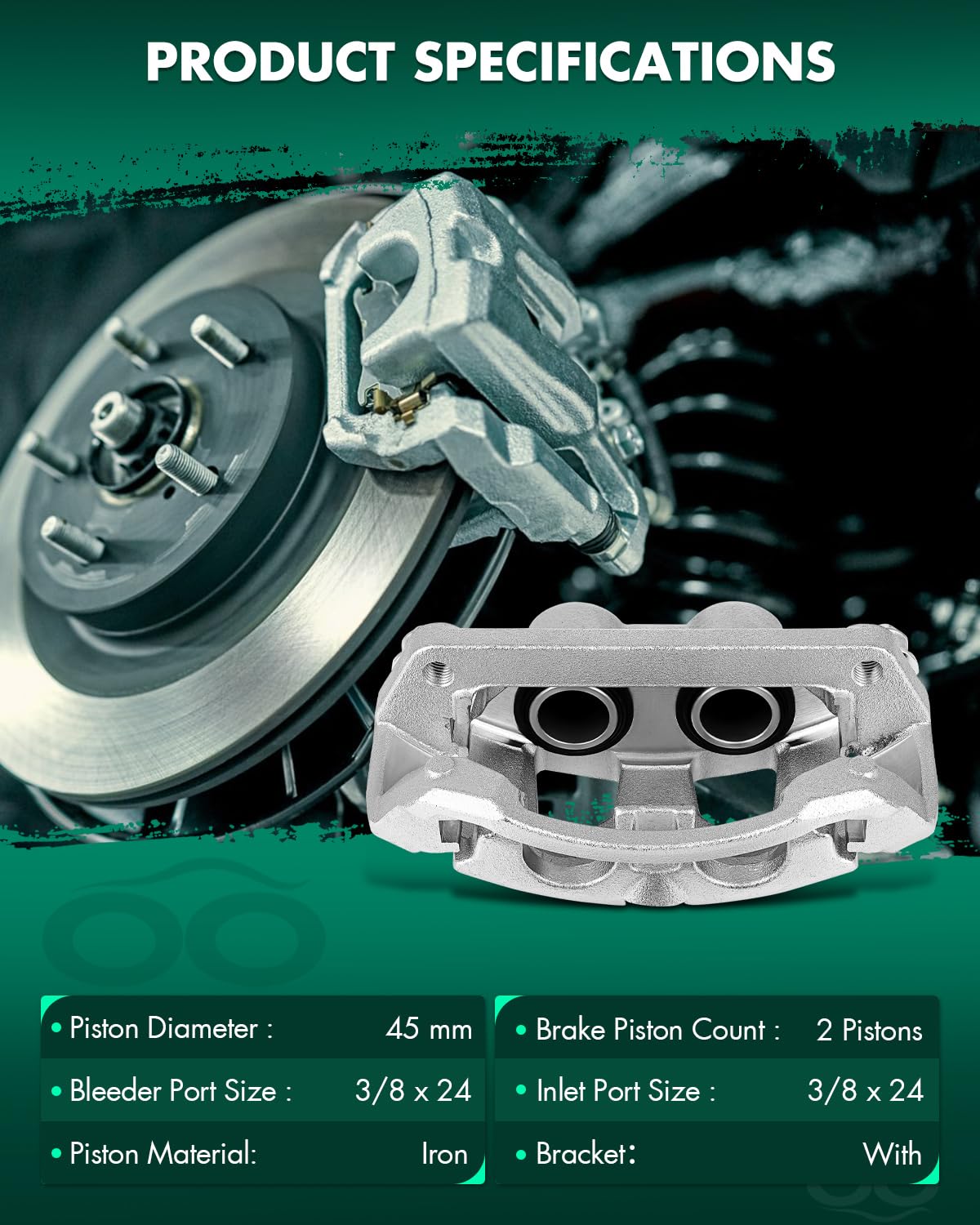 Scitoo 18B5473 18B5472 Rear Left & Right Disc Brake Calipers Assembly W/Bracket For Ford For F-250 Super Duty 2013-2019,For Ford