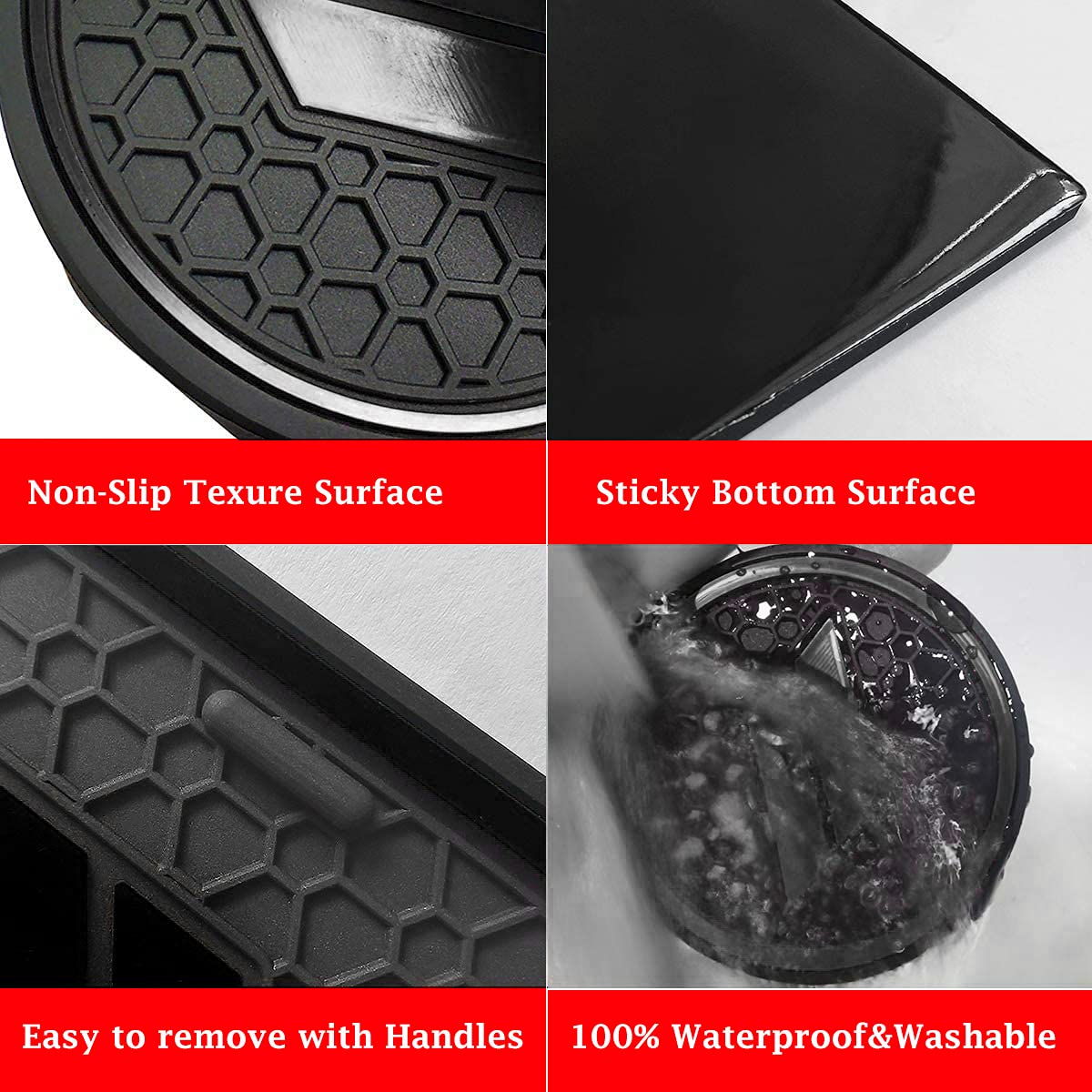 Auprite Anti-Slip Anti-Dust Mats For Challenger Accessories 2015 2016 2017 2018 2019 2020 2021 2022, Cup Holder Liners Mats Door Pocket Center Console Liners (Black/11Pcs)