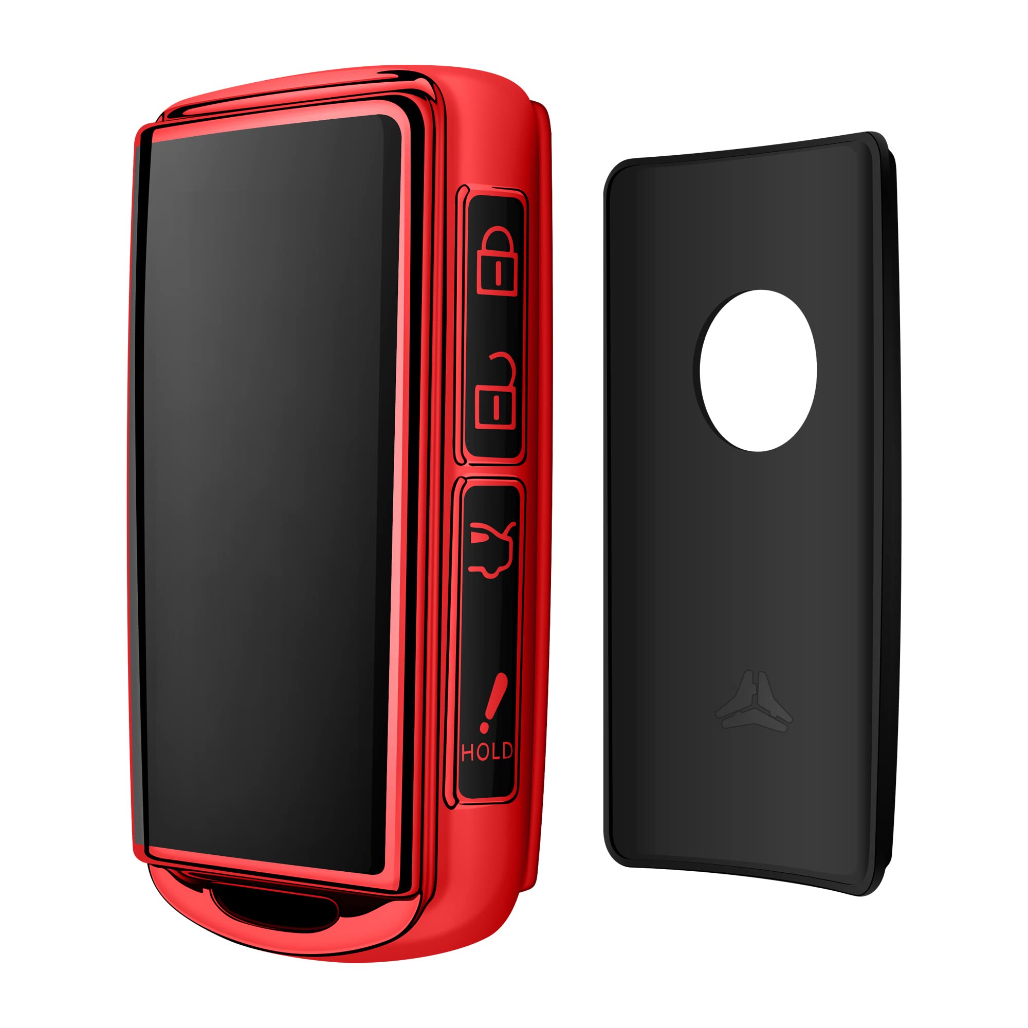 Tukellen For Mazda Key Fob Cover 360 Degree Full Protection Key Case Key Shell Compatible With 2019-2024 Mazda 3, Mazda 3 Hatchback, 2020-2024 Mazda Cx-5, Cx-30, Cx-9-Red