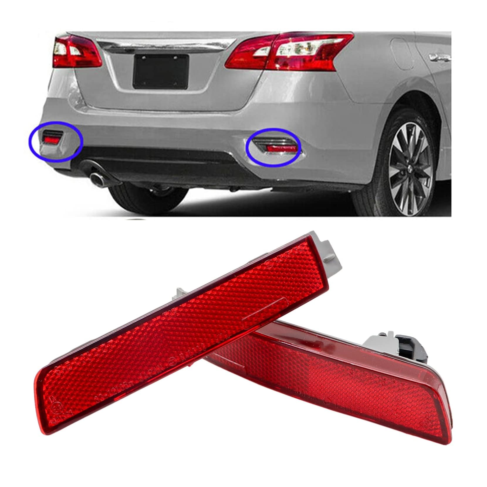 Priprilod 2Pc Rear Left And Right Bumper Reflector Set Compatible With Nissan Sentra Quest Murano Fx35 Fx50 2013 2014 2015 2016 