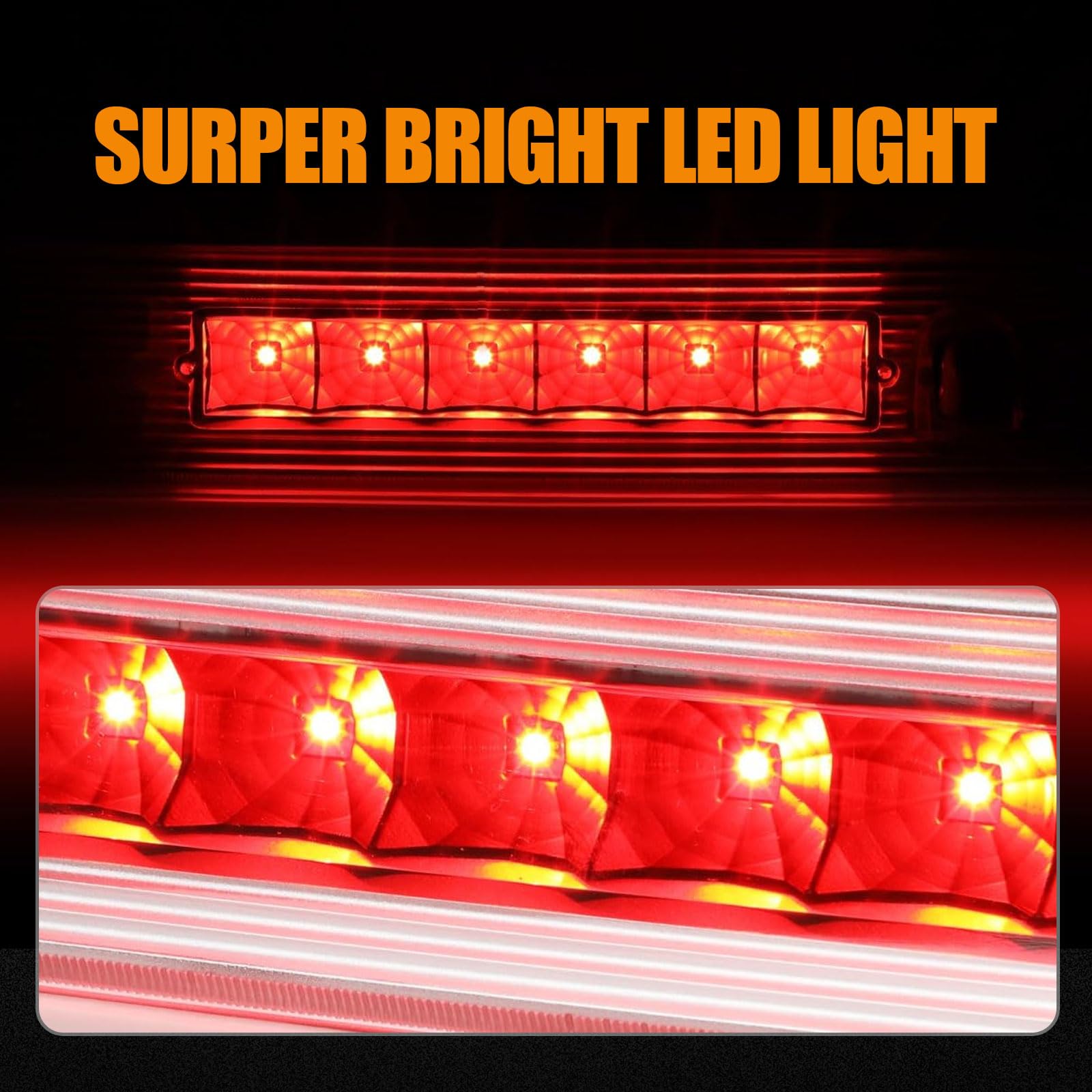 Cxdar Third 3Rd Brake Light Led For 2005-2010 Jeep Grand Cherokee, High Mount Rear Brake Lights Assembly For 05-10 Grand Cheroke