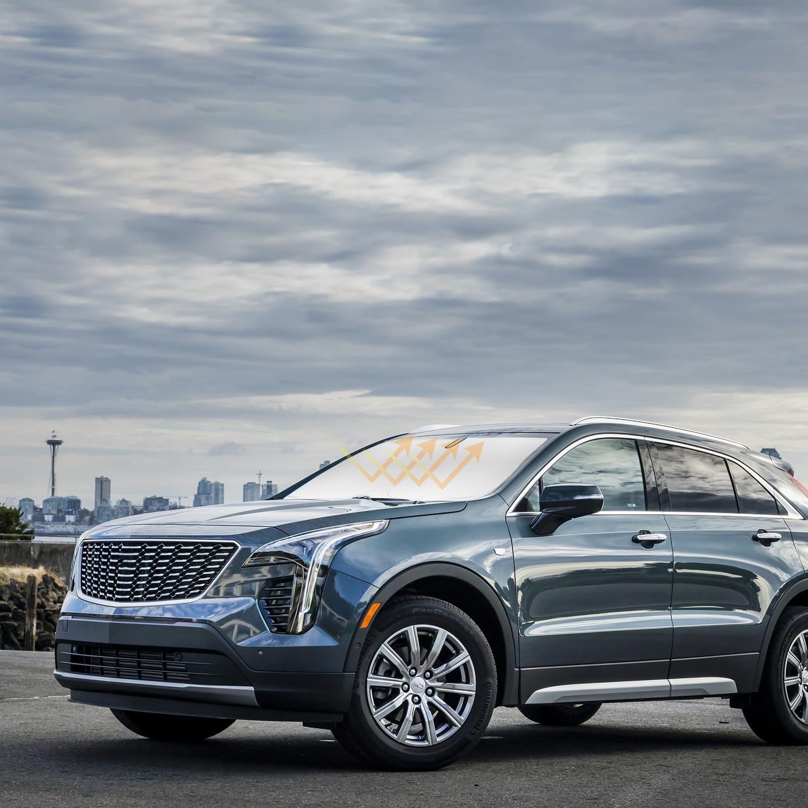 Windshield Sun Shade Car Sunshade For 2019-2023 2024 2025 Cadillac Xt4 Accessories Windshield 240T Silver Coating Sun Visor Cove