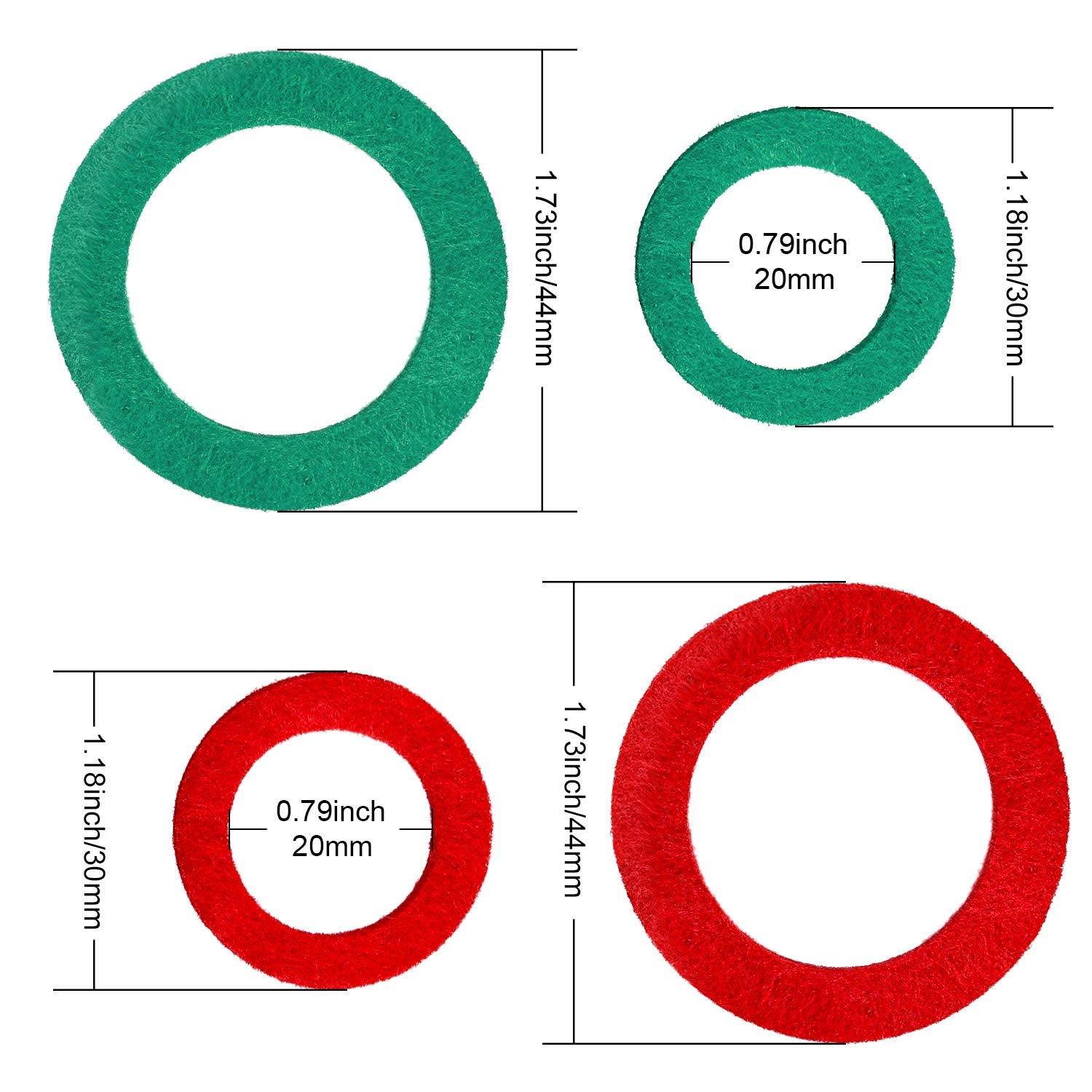 12 Pieces Battery Terminal Anti Corrosion Washers Fiber Battery Terminal Protector(Green, Red)
