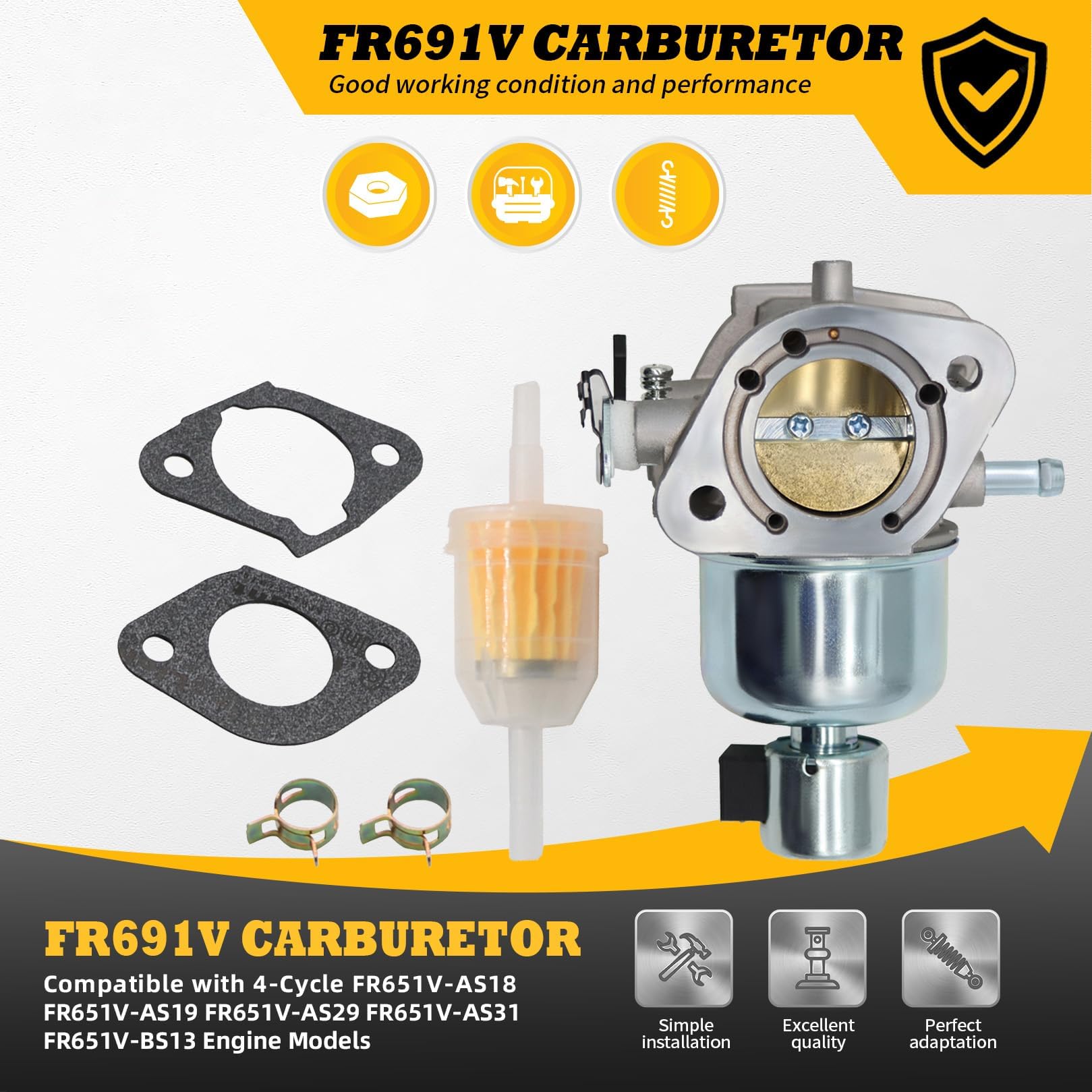 Jecoupoon FR691V Carburetor Compatible with 15004-0985 FS691V 15004-0829 Carb 23 Hp Engine