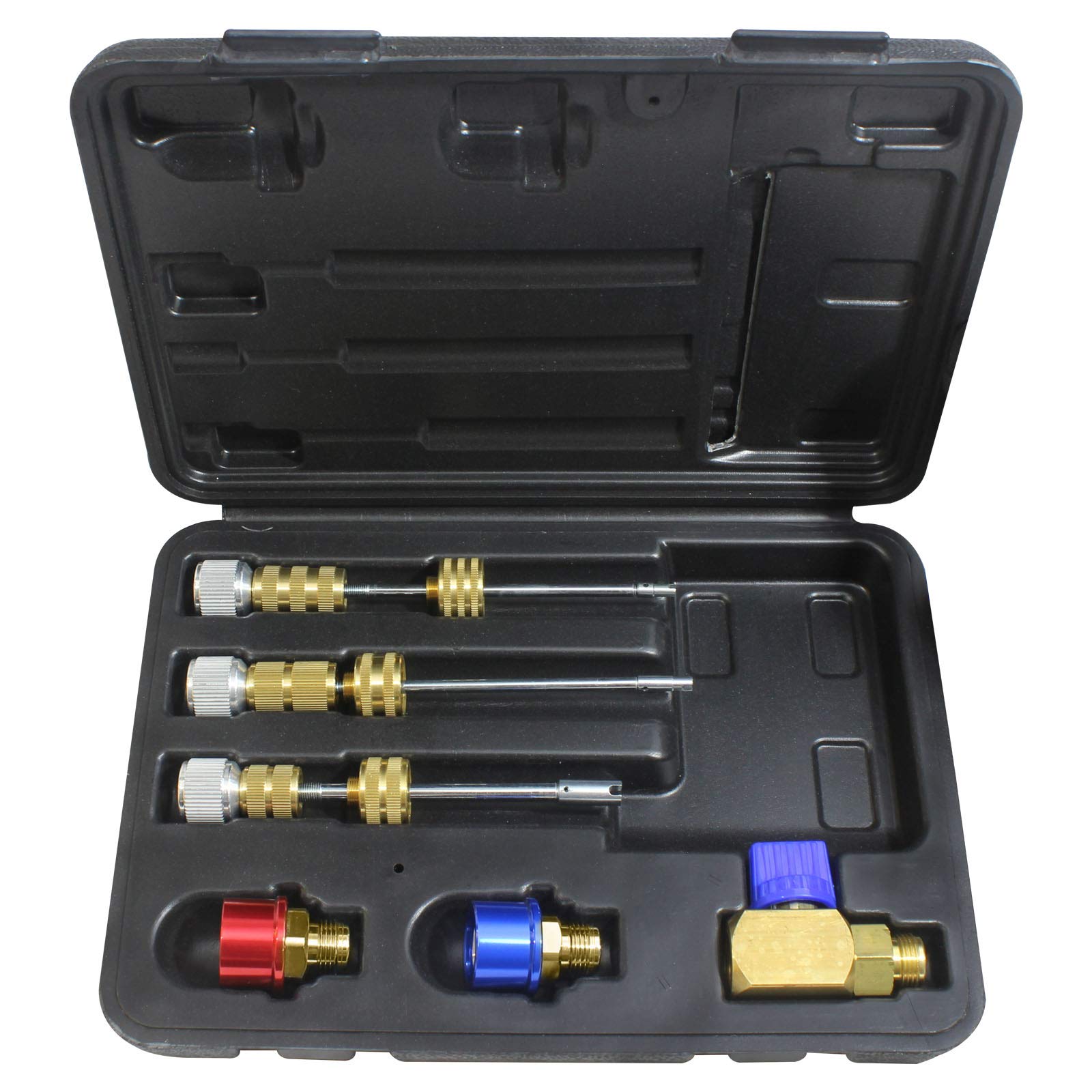Mastercool 58490-YF R1234yf Valve Core Remover/Installer Kit - Services Standard Valve Cores Under Pressure - Includes 17mm & 14