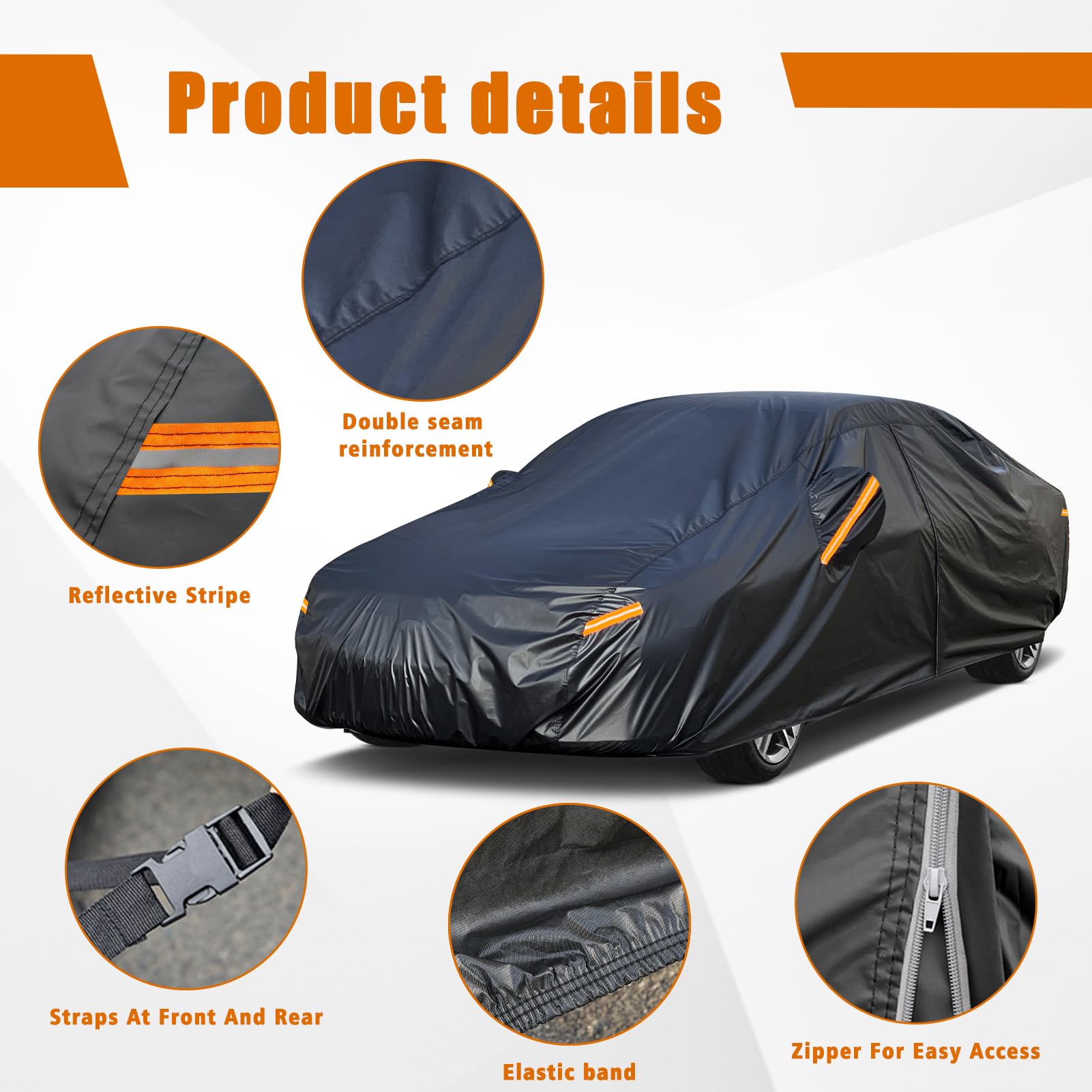 Kayme 7 Layers Car Cover Custom Fit For Nissan Sentra (2000-2024) Waterproof All Weather For Automobiles, Outdoor Full Cover Rai