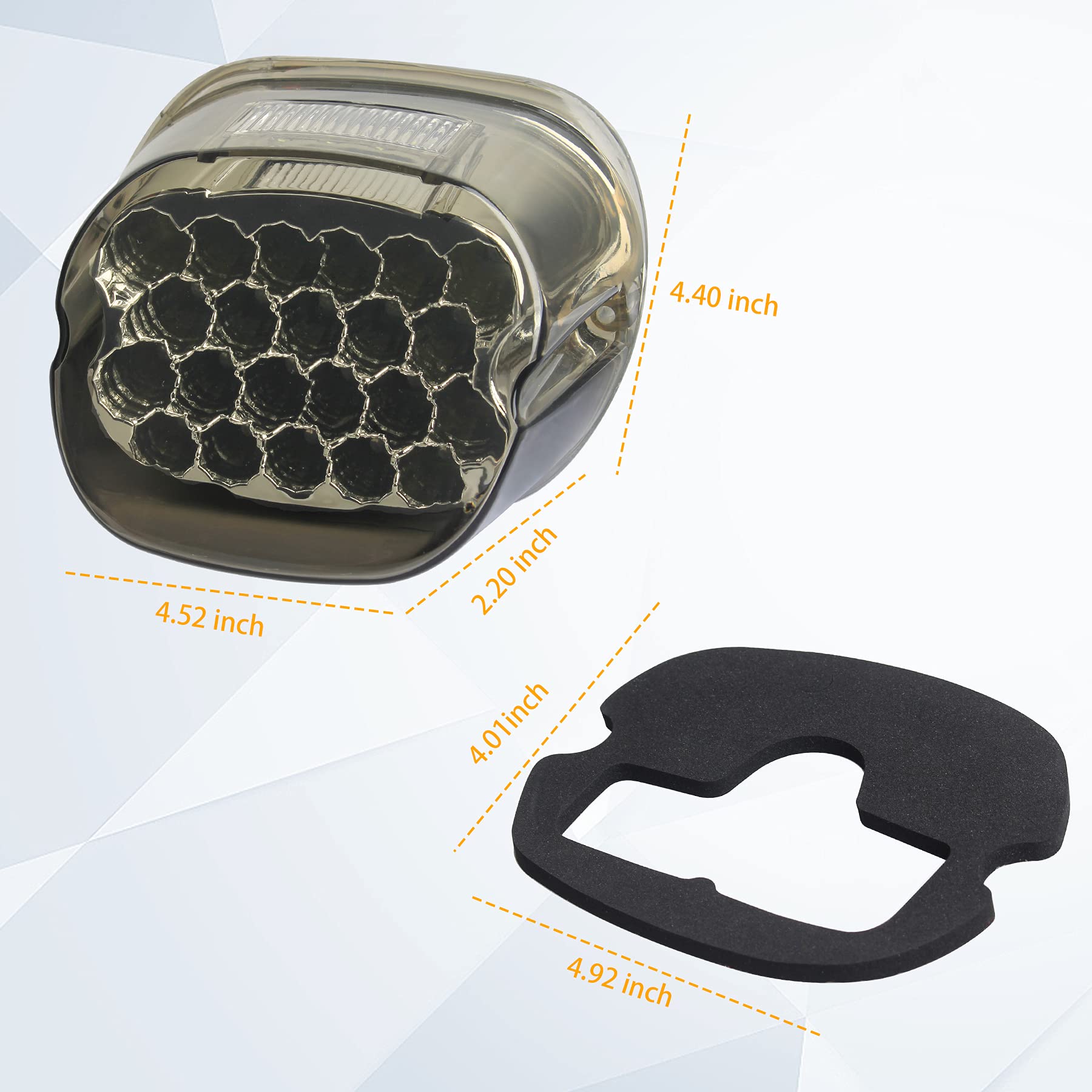 Quasco Smoked Led Motorcycle Brake Tail Light Rear Taillight Compatible With Harley Dyna Touring Softail Sportster