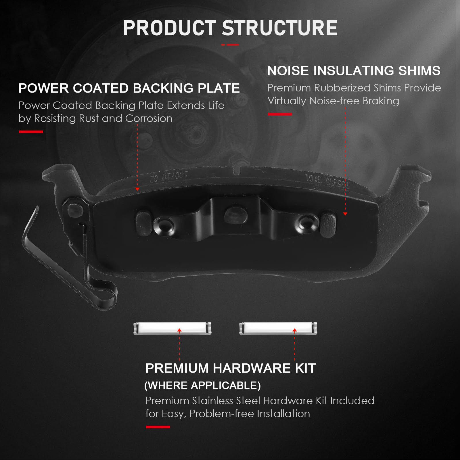 Cciyu D1087 Ceramic Rear Brake Pad Set Fit For 2006-2010 For Jeep Commander,2005-2010 For Jeep Grand For Cherokee