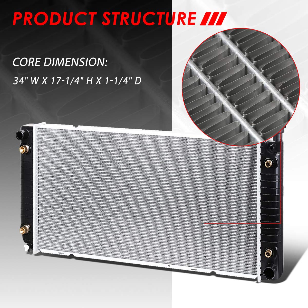 Auto Dynasty Radiator Compatible With 92-00 Chevy Gmc C/K Suburban 3500Hd 5.0L 5.7L 7.4L, Dpi 1693 Factory Style 1-Row Cooling R