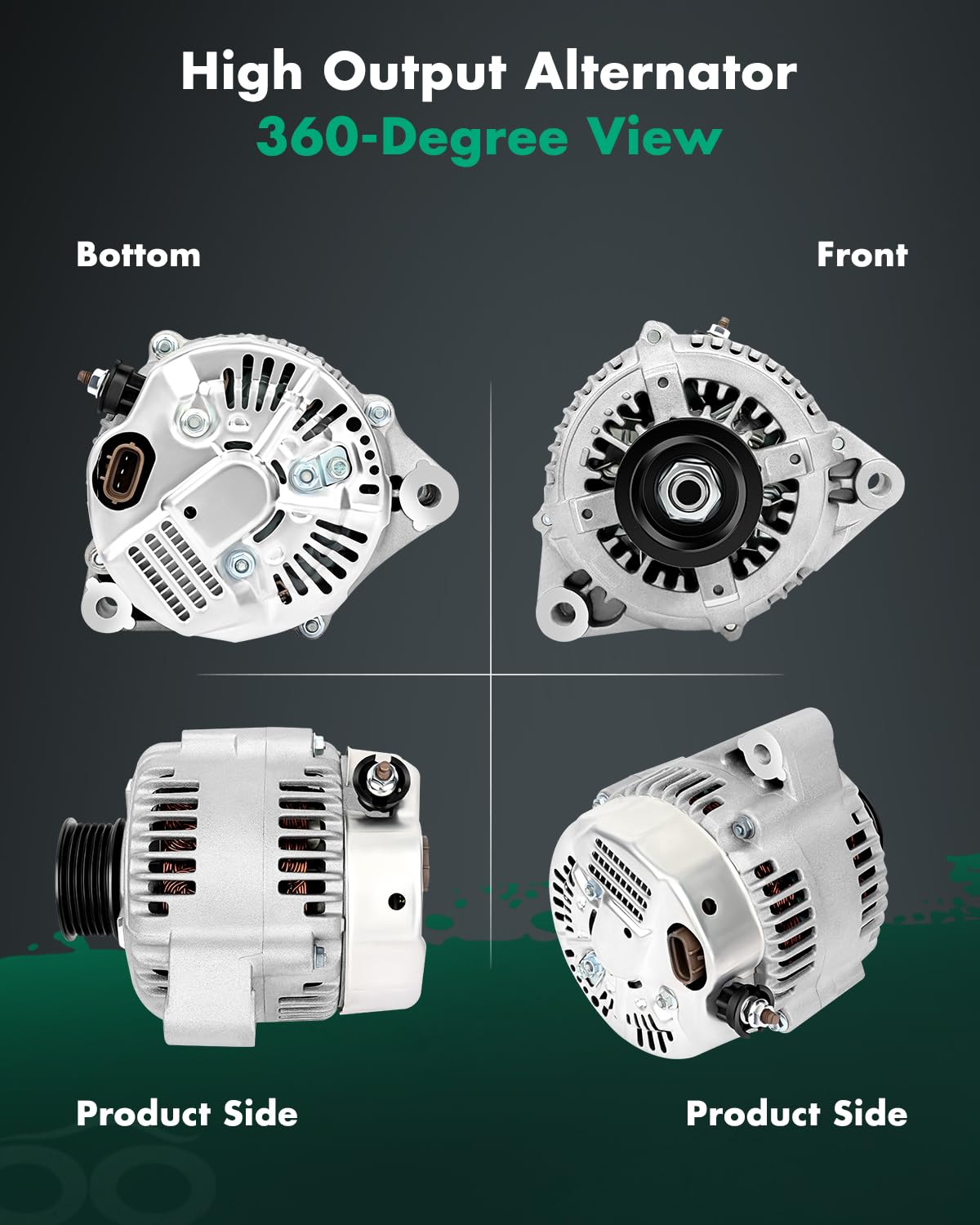 SCITOO Alternator Compatible with 2000 2001 2002 for Toyota Tundra for Sequoia 4.7L V8 00 01 02-12V 100Amp CW 6-Groove Pulley, 1