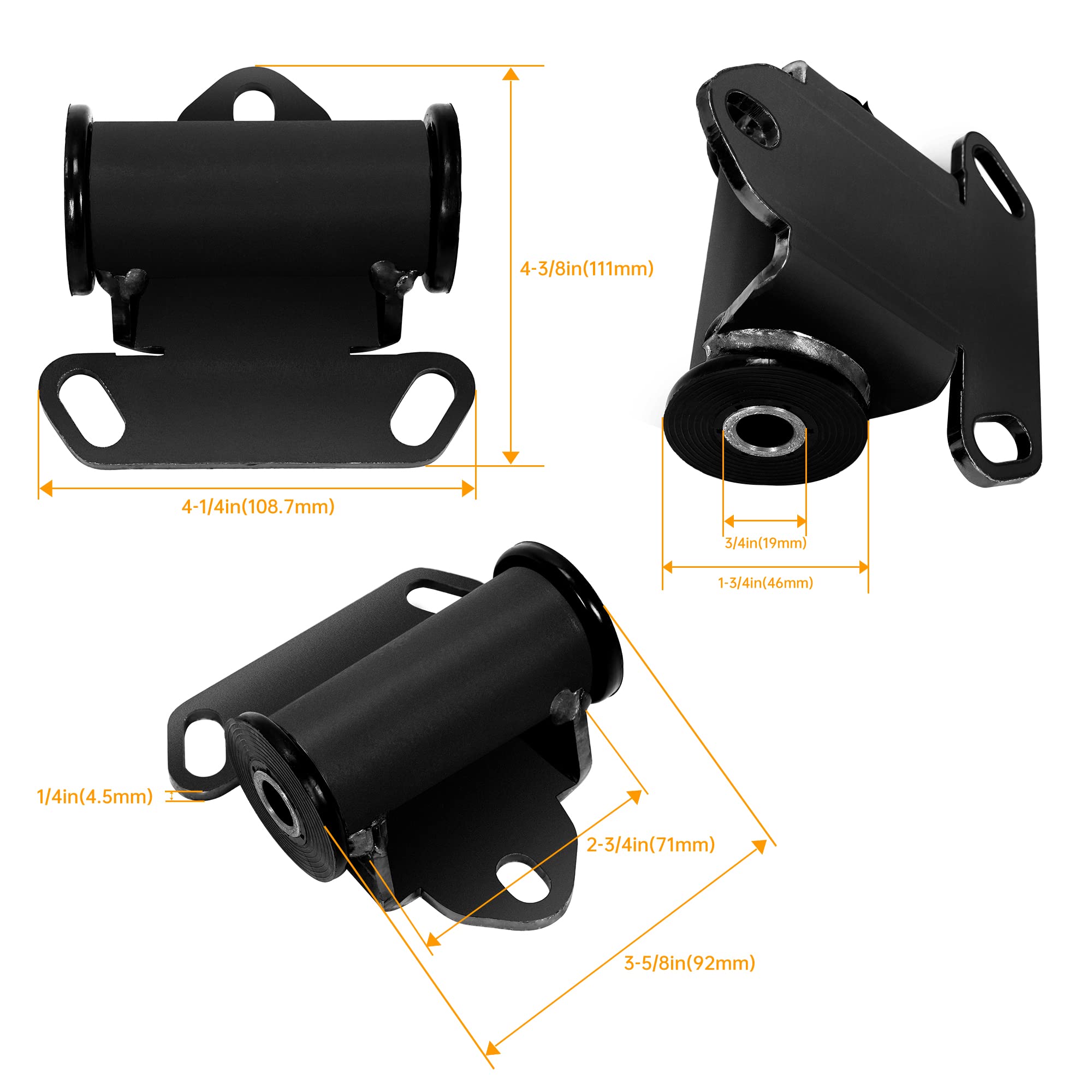 Urethane Frame Mounts Engine Swap Compatible with 1982-2005 Sonoma Chevrolet S10 GMC S15 LS