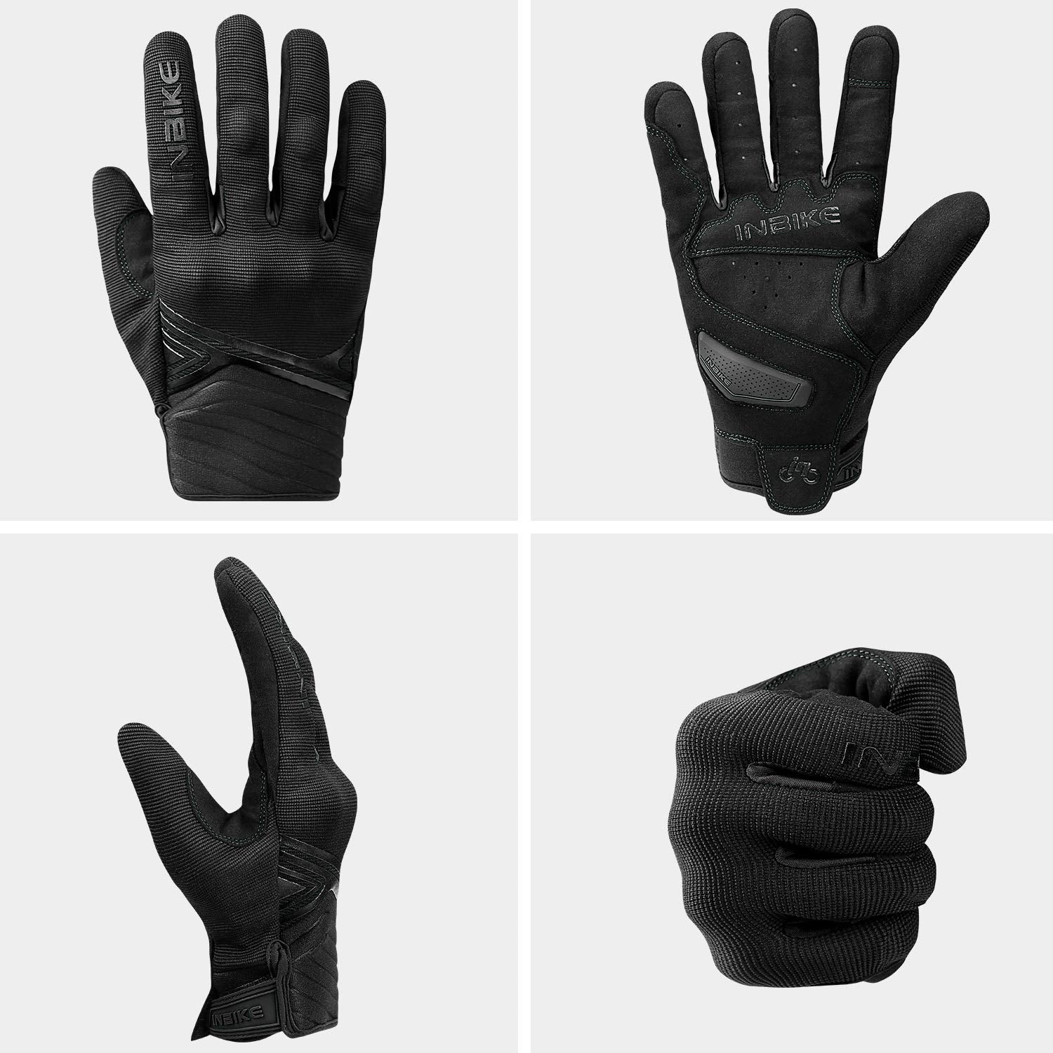 Inbike Breathable Mesh Motorcycle Gloves Touchscreen With Tpr Palm Pad Hard Knuckles Black X-Large