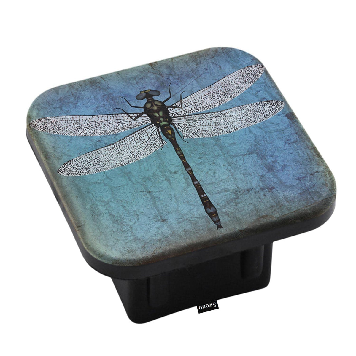 Swono Dragonfly Trailer Hitch Covers For Trucks, Grunge Animal Dragonfly Wings Blue Standard 2'' Trailer Hitch Receiver Covers U