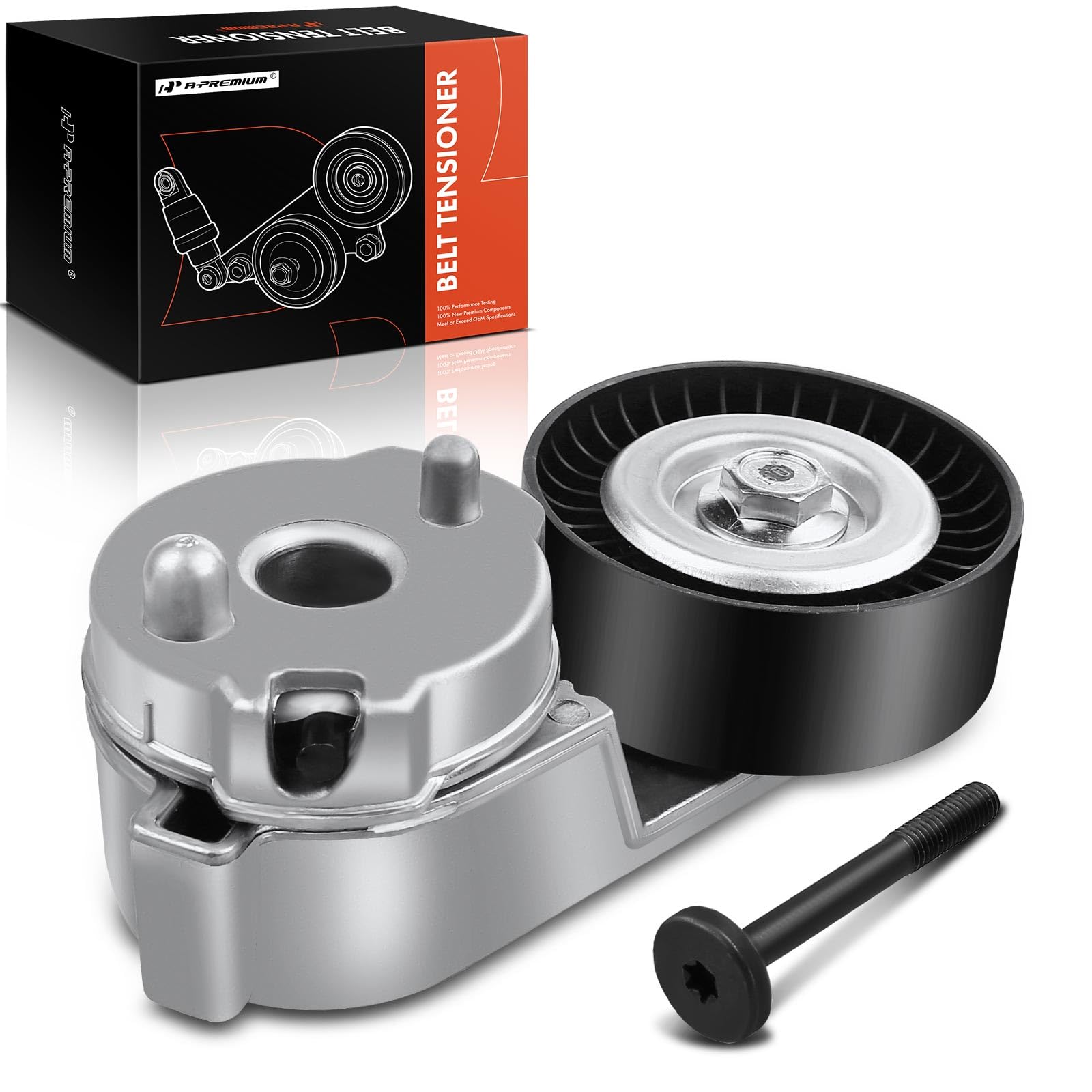 A-Premium Belt Tensioner Assembly With Pulley Compatible With 2000-2006 Jeep Wrangler 4.0L, 1999-2004 Grand Cherokee 4.0L, Repla