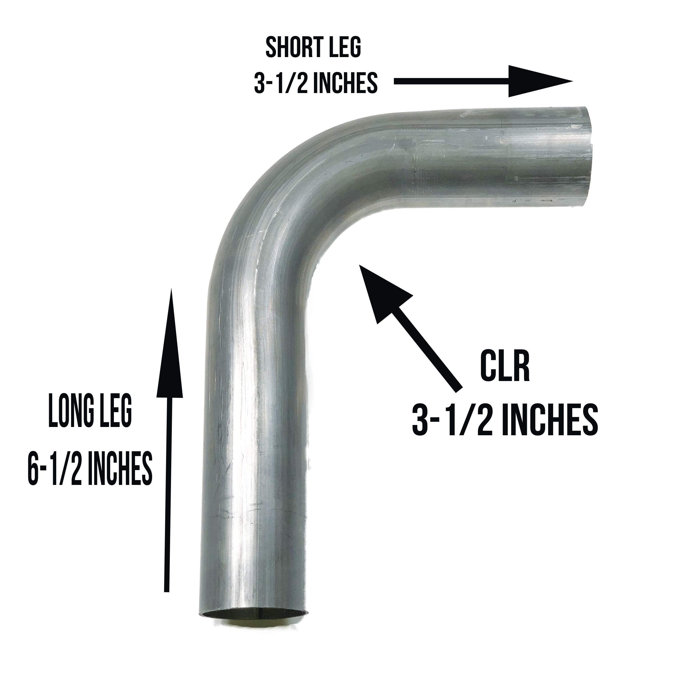 2 1/4'' 2.25'' 90 Degree Exhaust Mandrel Bend Aluminized Steel Khaos Motorsports