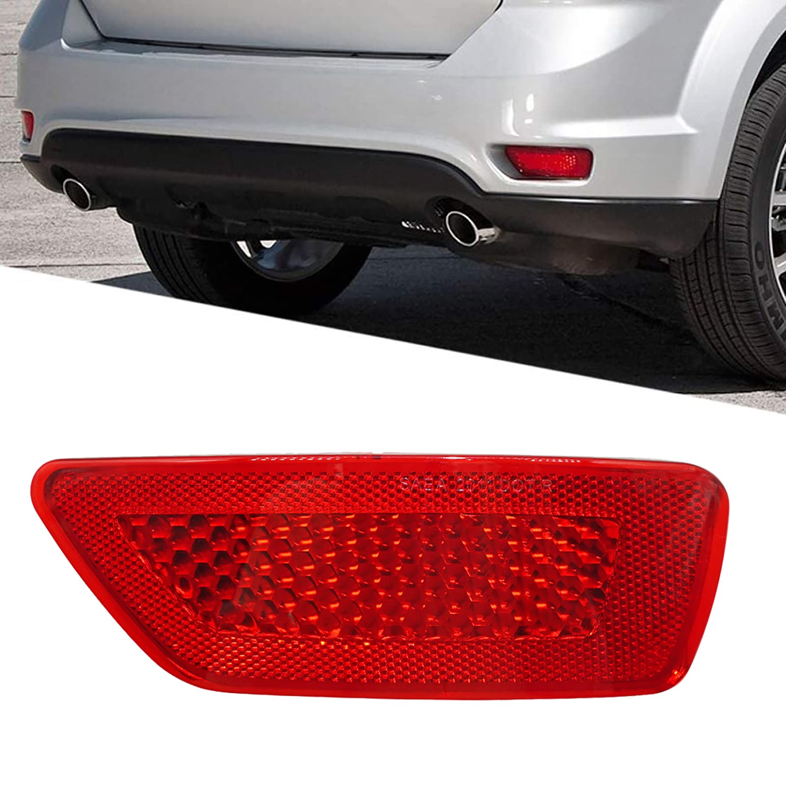 Rear Bumper Trim Reflector Lights (Red) Compatible With 2011-2021 Jeep Grand Cherokee Dodge Journey Replaces 57010720Ac (Right)