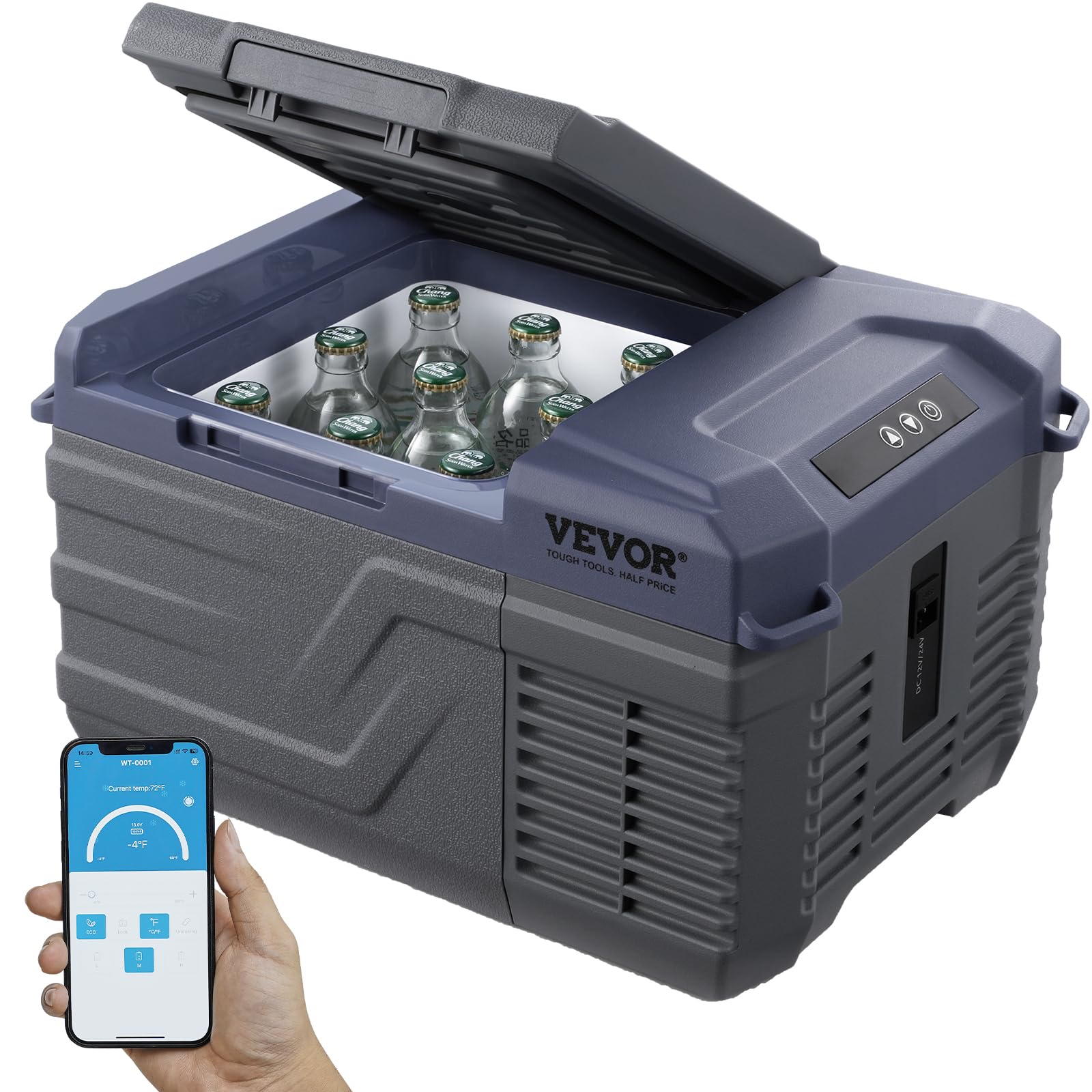 VEVOR Car Refrigerator, 12 Volt Car Refrigerator Fridge, 9 L Single Zone Portable Freezer, -4?-68? Adjustable Range, 12/24V DC a