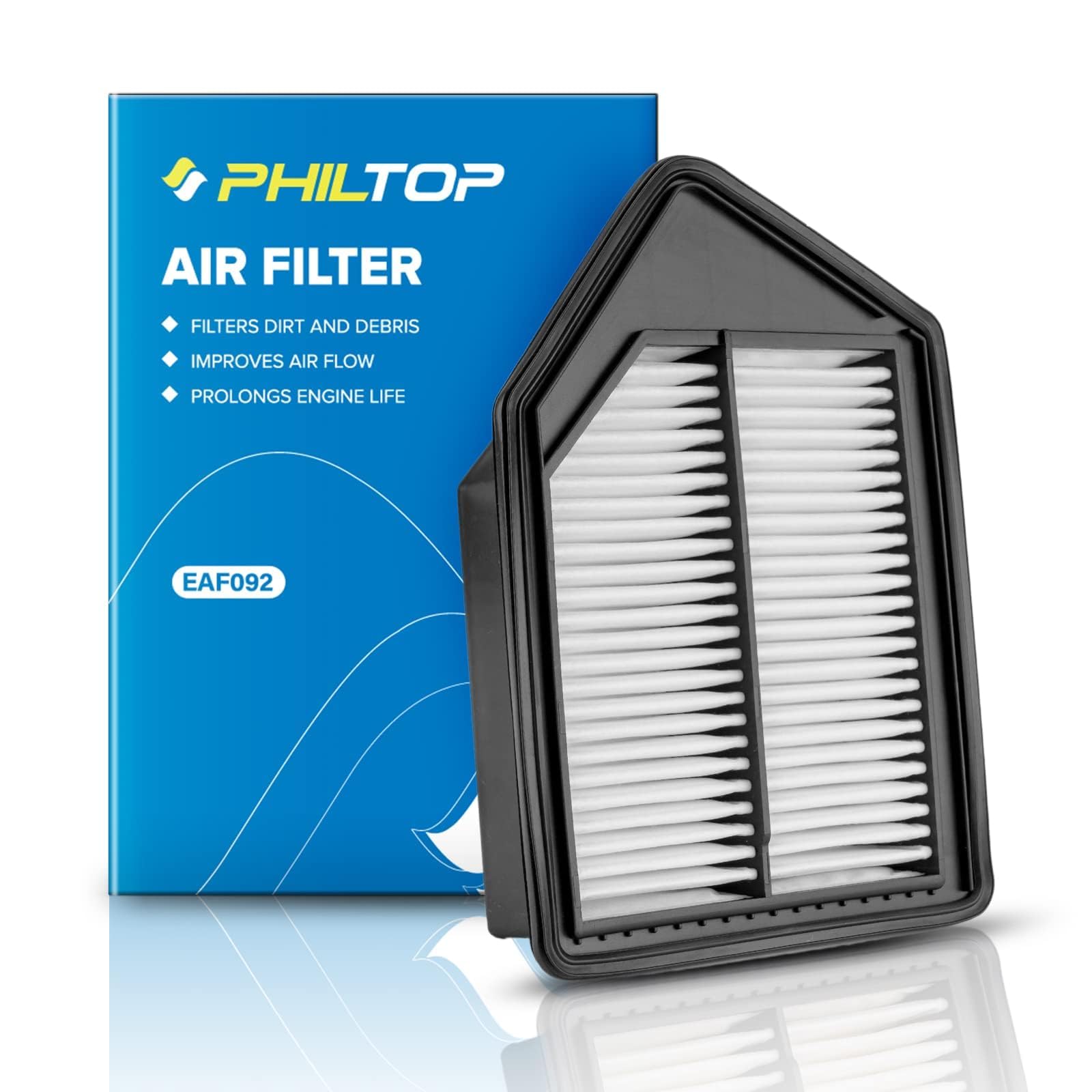 Philtop Engine Air Filter Ca11413 Replacement For Acura Rdx 2013 2014 2015 2016 2017 2018, Rigid Panel