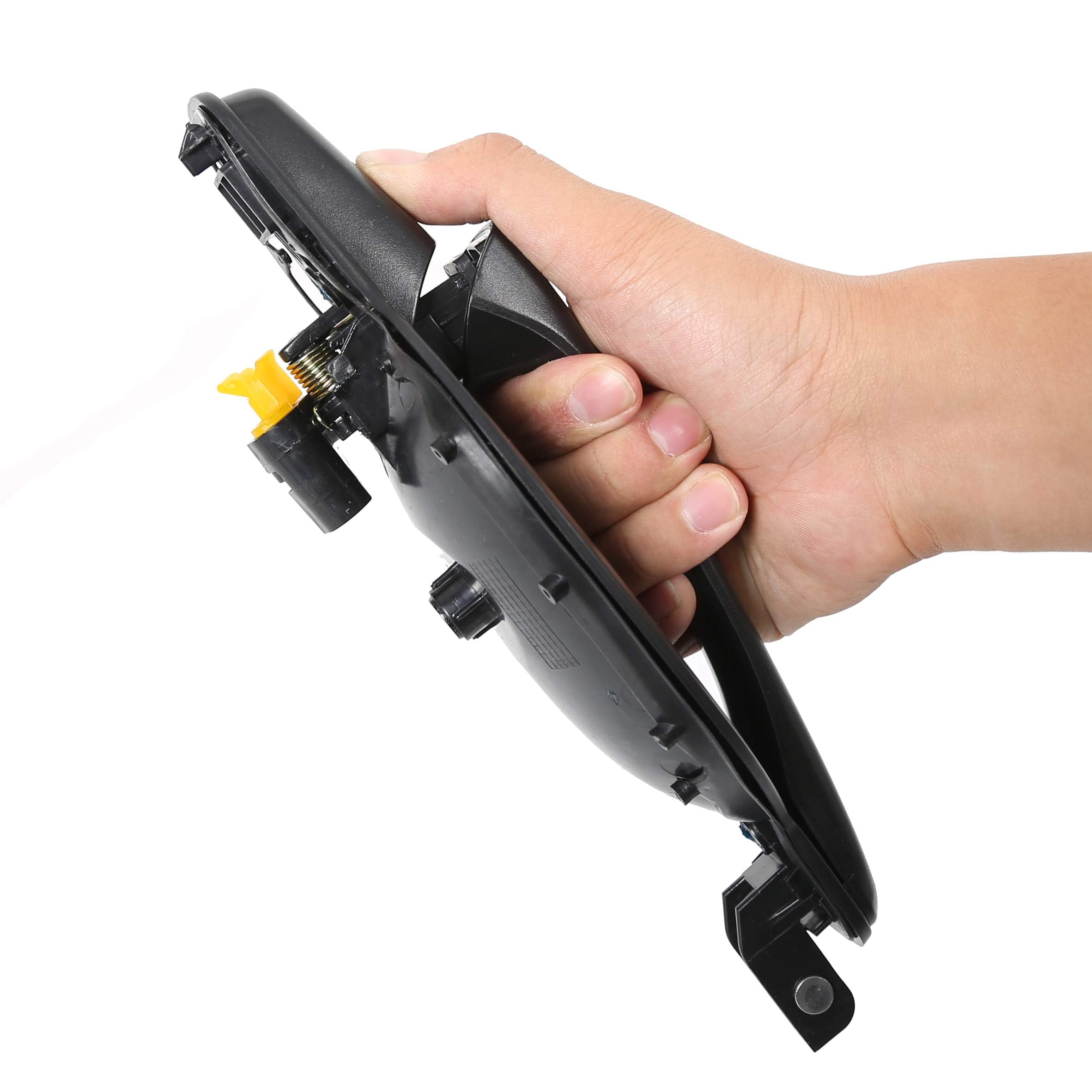 Ecotric Outside Door Handle Black Textured Compatible With 2004-2011 Mitsubishi Endeavor Replacement For Mr987491 (Front Left)