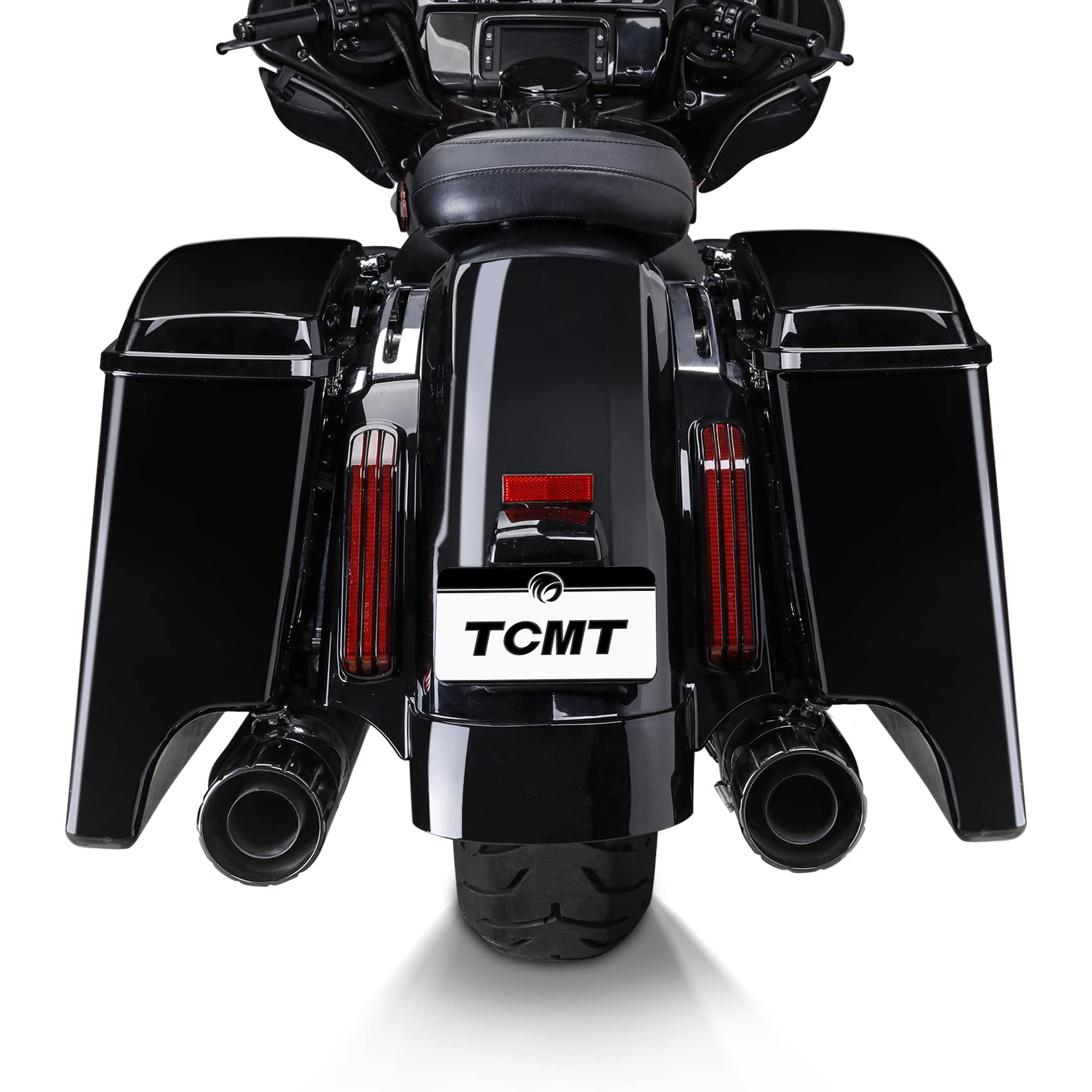 Tcmt 5'' Motorcycles Stretched Extended Saddlebags Black Latchs Fits For Harley Touring Models Flt Flht Flhtcu Flhrc Road King R