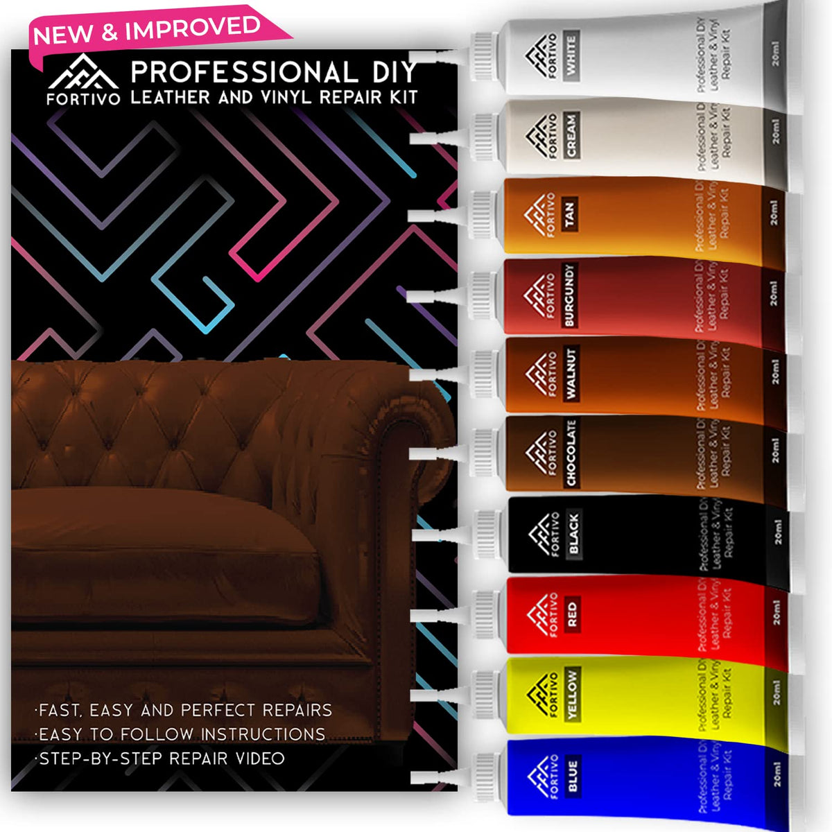 Leather Repair Kits For Couches - Vinyl Repair Kit, Leather Repair Kit For Car Seat, Furniture Repair Kit - Leather Scratch Repa