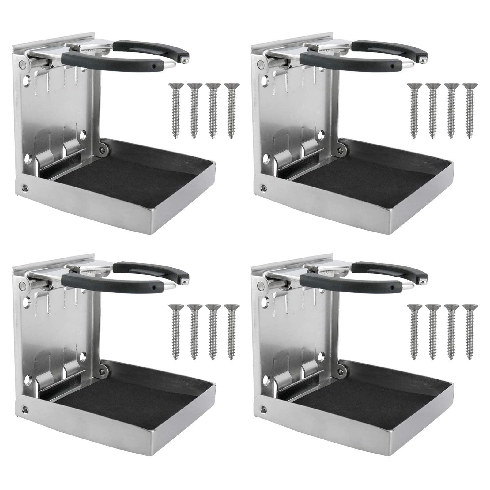 Yaemarine Stainless Steel Adjustable Folding Drink Holder Cup Holder For Marine/Boat/Caravan/Car (4)