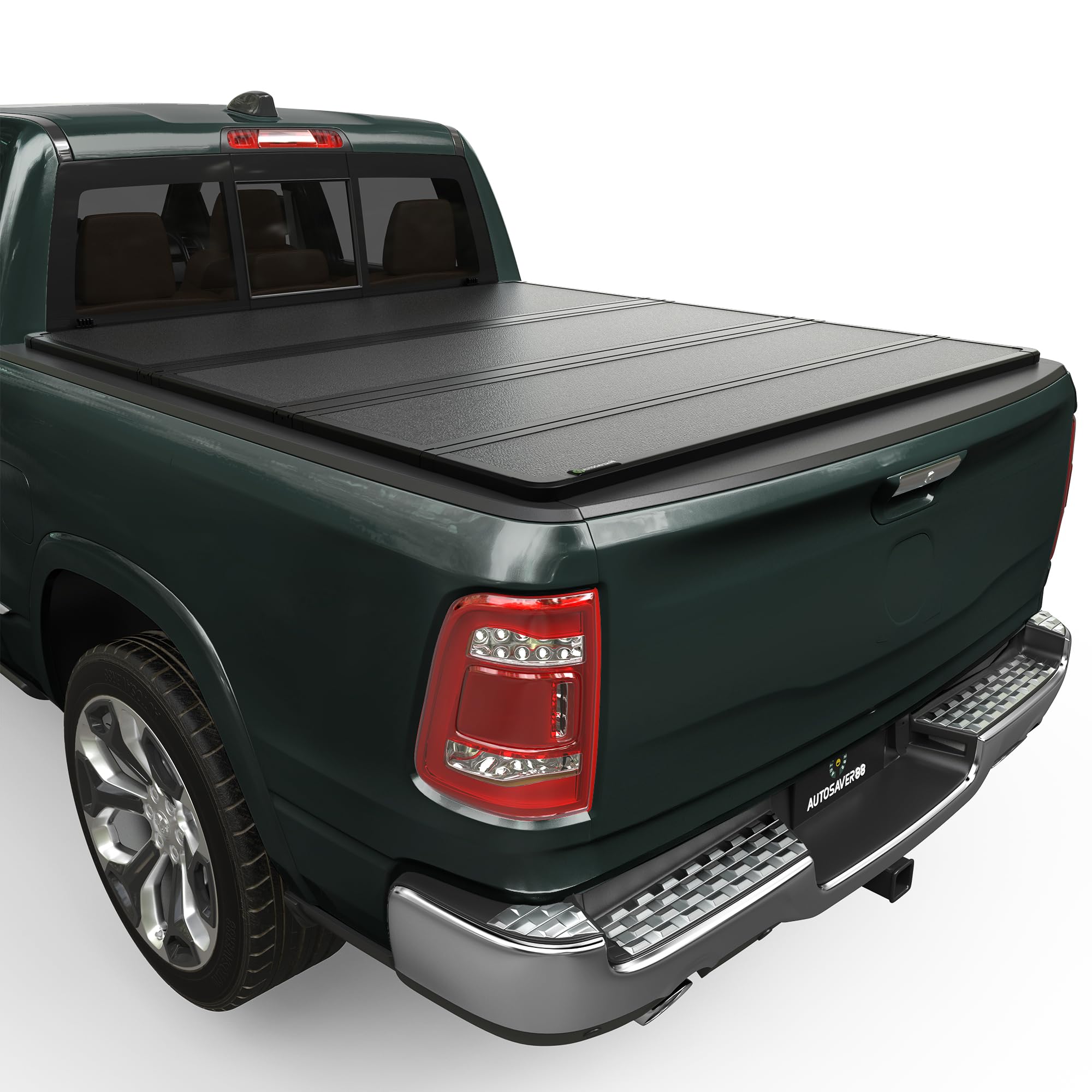 Autosaver88 Hard Quad Fold Truck Bed Tonneau Cover Fit For Dodge Ram 1500 2002-2023, Dodge Ram 2500 3500 2003-2025 With 8Ft Bed
