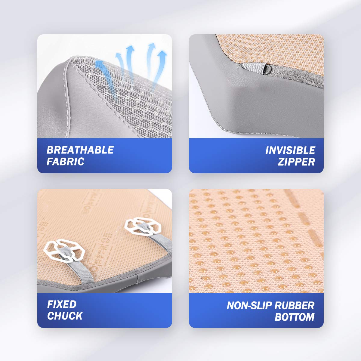 Kingleting Car Seat Cushion, Heightening Wedge Seat Cushion For Sciatica Tailbone Pain Relief, Auto Seat Cushion For Short Peopl