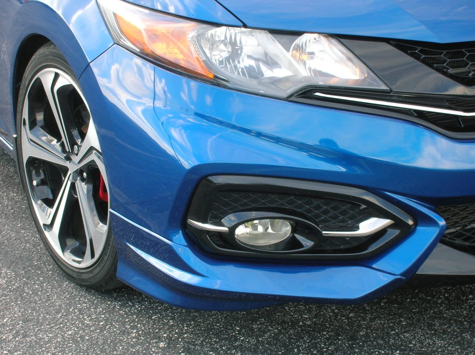 ECOTRIC Front Bumper Spoiler Lip Compatible with 2014-2015 Honda Civic 2DR Coupe HFP Style 2Pcs Painted Black