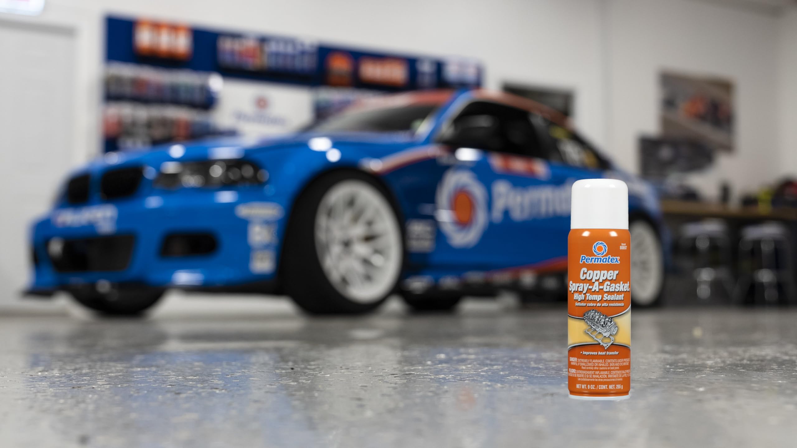 Permatex 80697 Copper Spray-A-Gasket Hi-Temp Adhesive Sealant, 9 Oz. Net Aerosol Can , Orange