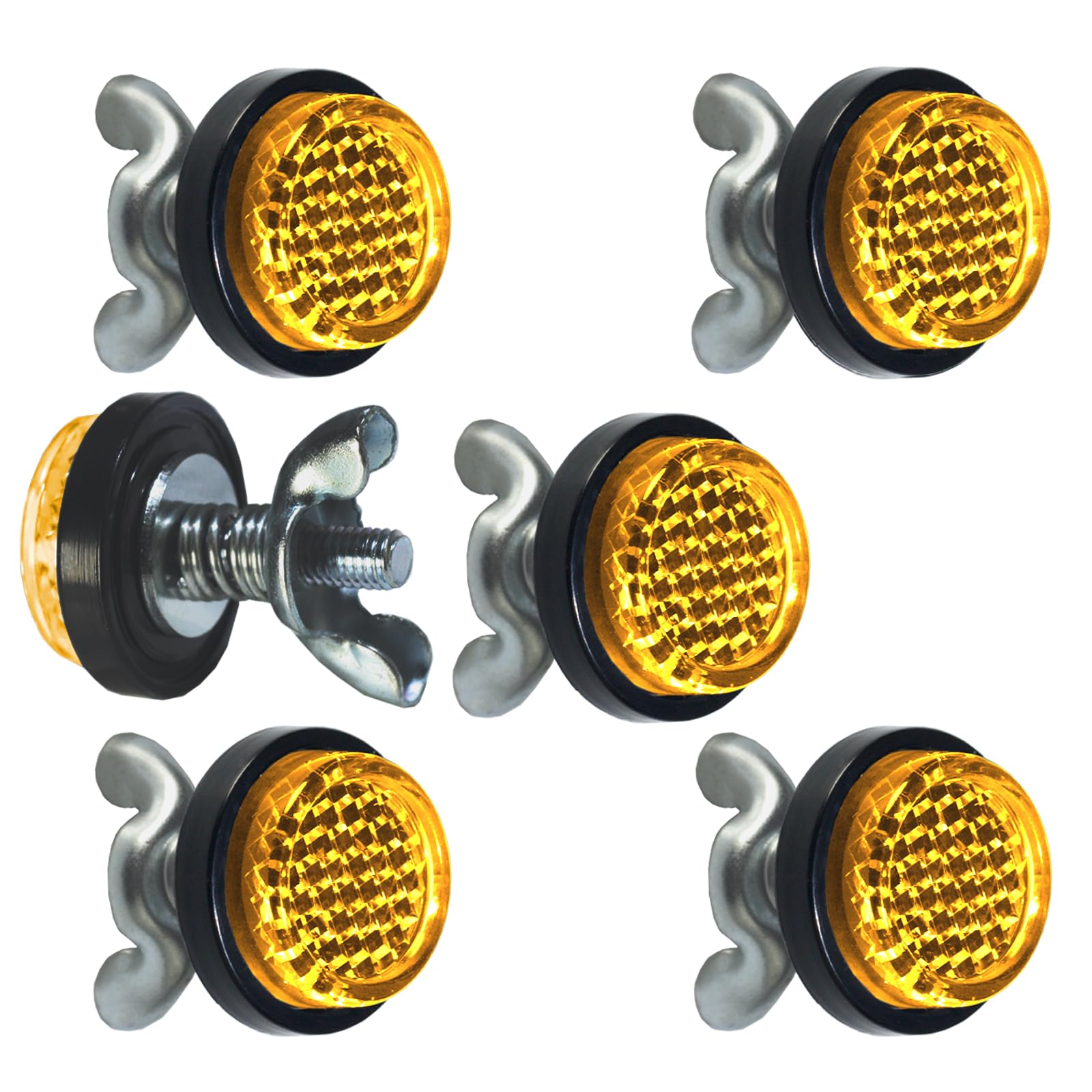 Amber Reflector Motorcycle License Plate Bolts And Nuts