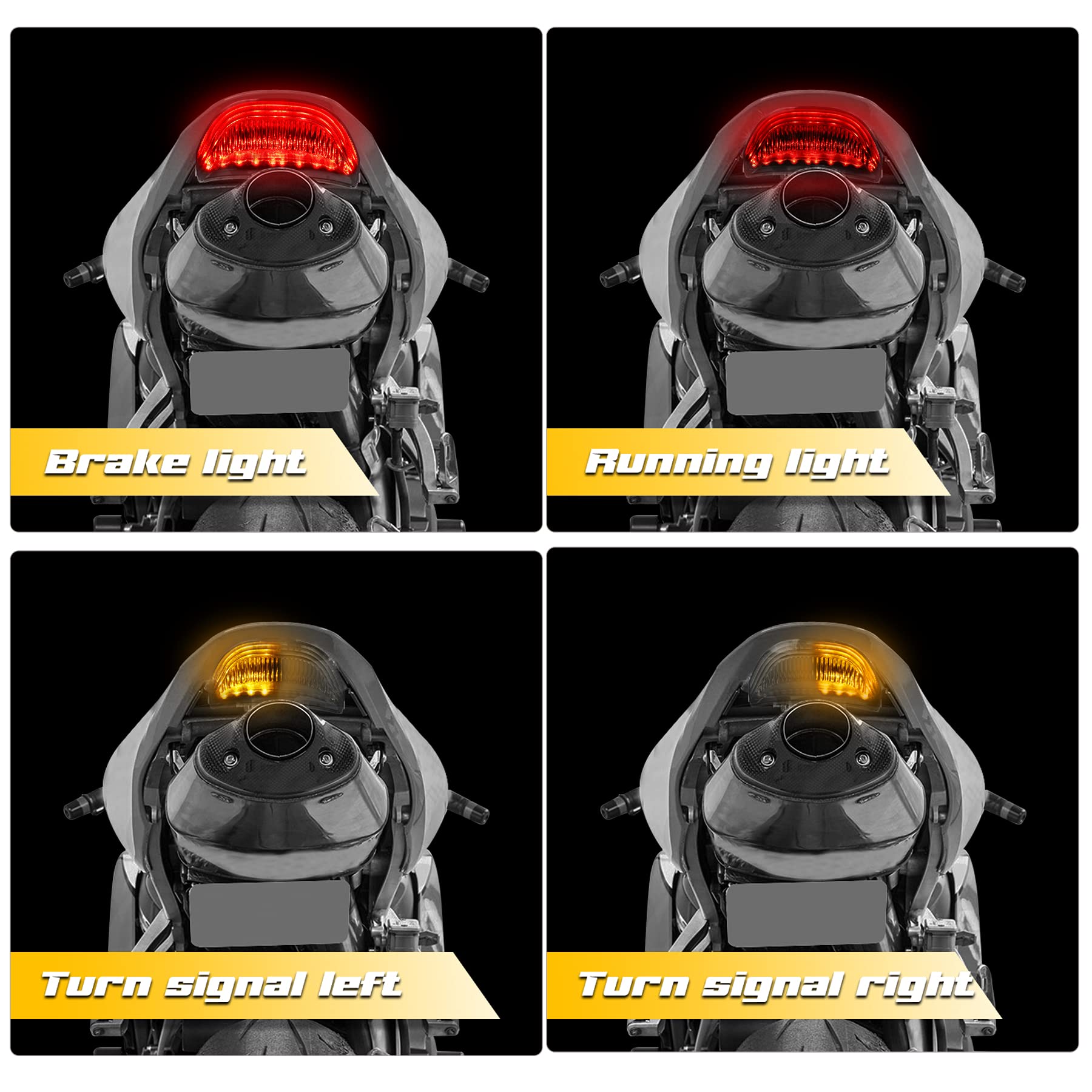 Quasco Led Brake Tail Light Smoked Taillights With Turn Signal Compatible With Honda Cbr600Rr 2003-2006, Cbr1000Rr 2004-2007