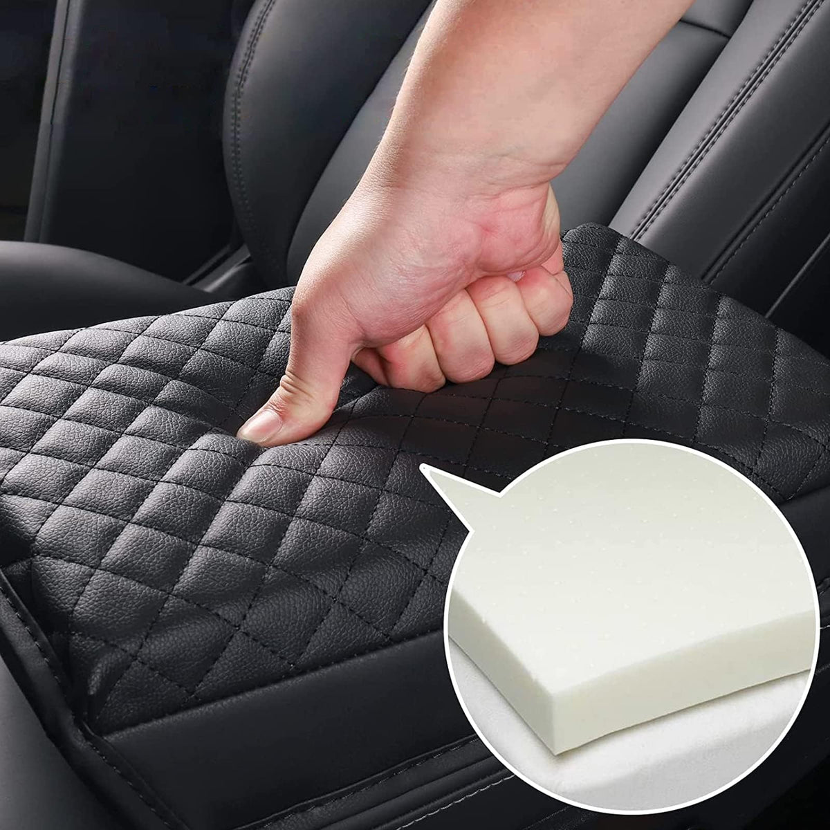 Aomsazto Center Console Armrest Cover For 2023-2024 Honda Crv Black