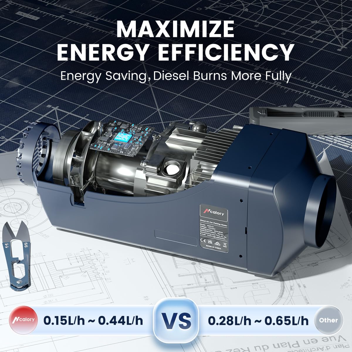 HCALORY 8KW Diesel Heater, 12V Diesel Air Heater with Remote Control and LCD Monitor, Harking bunk heater Automatic Adjustment,