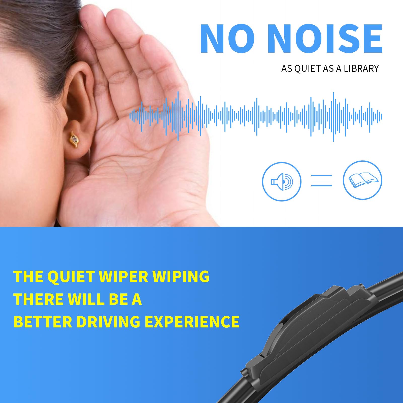 Gavimnal 24''+19''+12'' Silicone Wiper Blades Replacement For Dodge Journey 2009-2020,All-Season Front Rear Windshield Wiper Bla