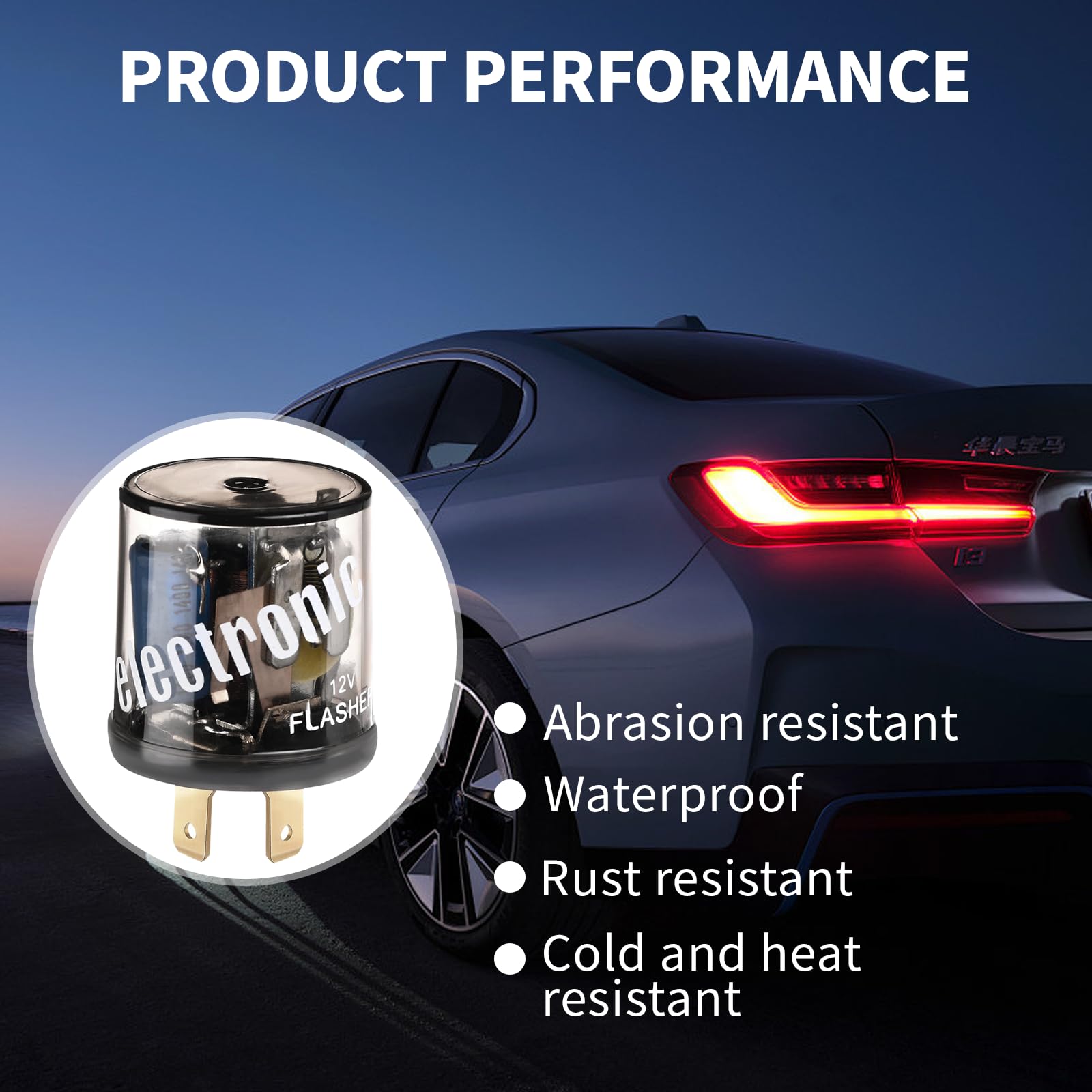 Hbxdeco 4PCS LED Flasher Relay, 2 Pin 12V Heavy Duty LED Turn Signal Relay for Fixing Hyper Flashing, 2 Prong Round Electronic F