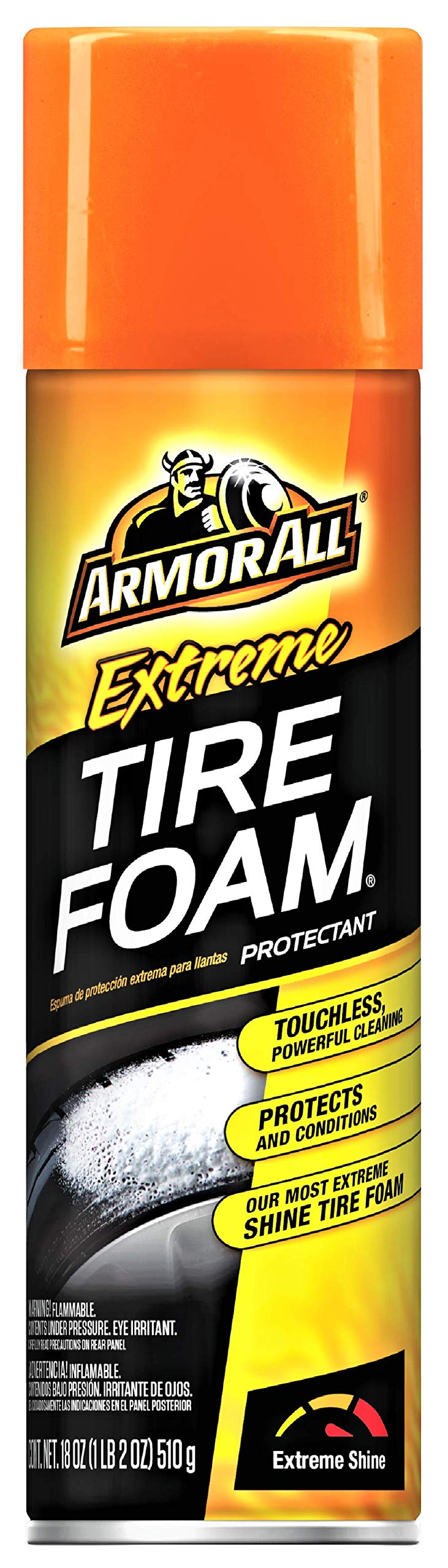 Armor All Extreme Car Tire Foam, Tire Cleaner Spray For Cars, Trucks, Motorcycles, 18 Oz Each