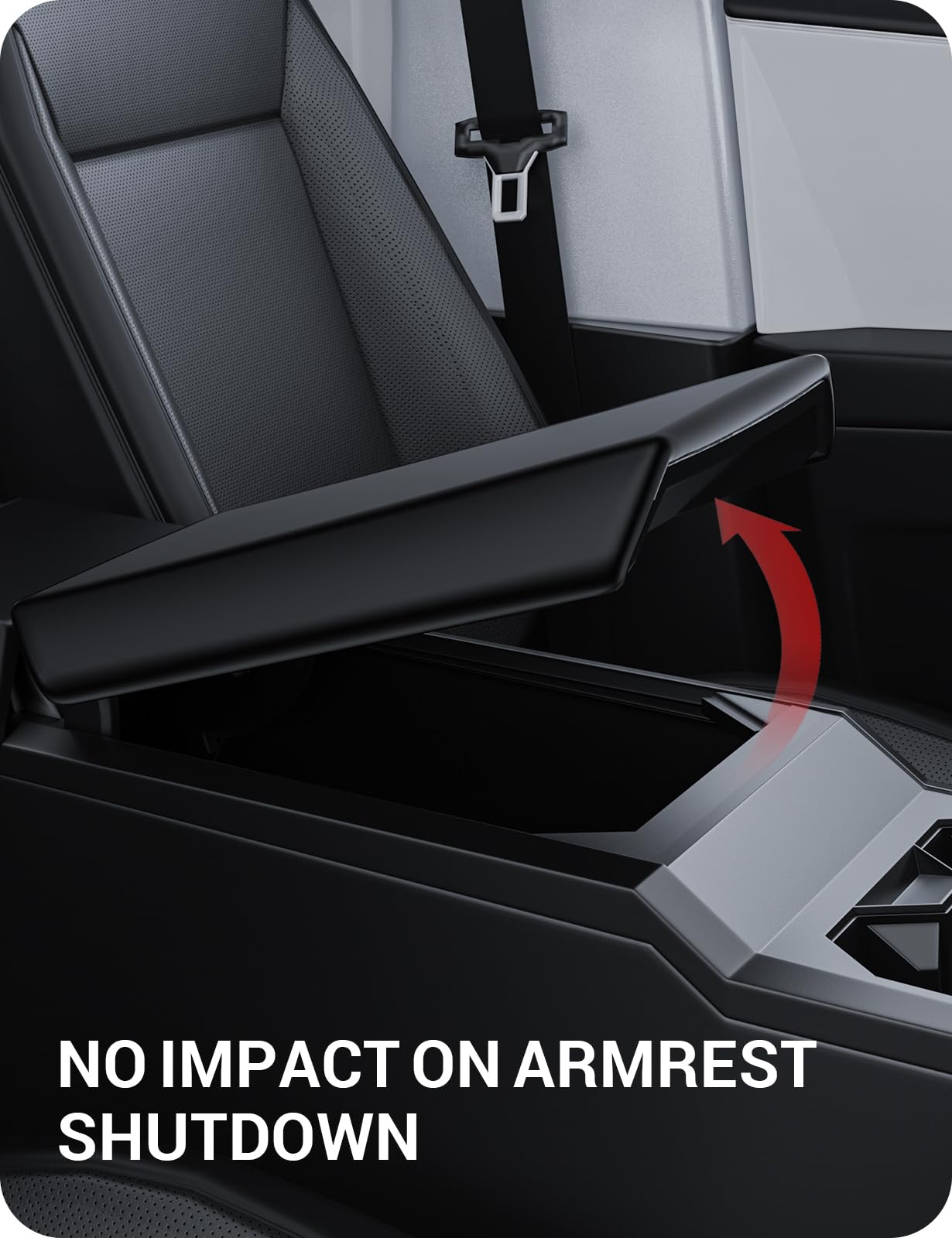 Basenor Armrest Cover For 2024 2025 Tesla Cybertruck Scratch Resistance Center Console Cover Non-Slip Arm Rest Protector Cybertr