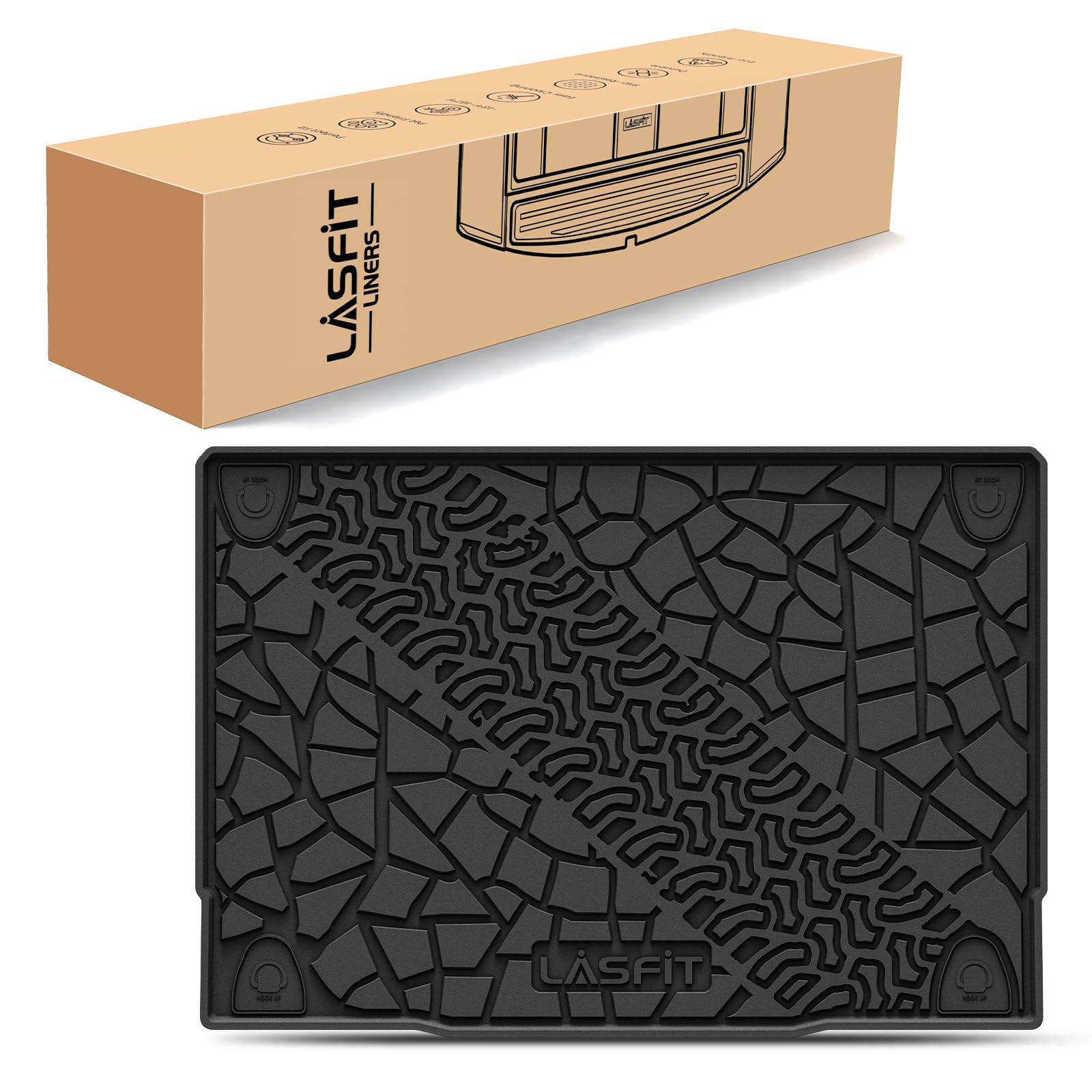 Lasfit Cargo Liner For Ford Bronco 4-Door 2025 2024 2023 2022 2021(Fit For 4-Door Only, Not Fit Sport) All Weather Custom Fit Tp