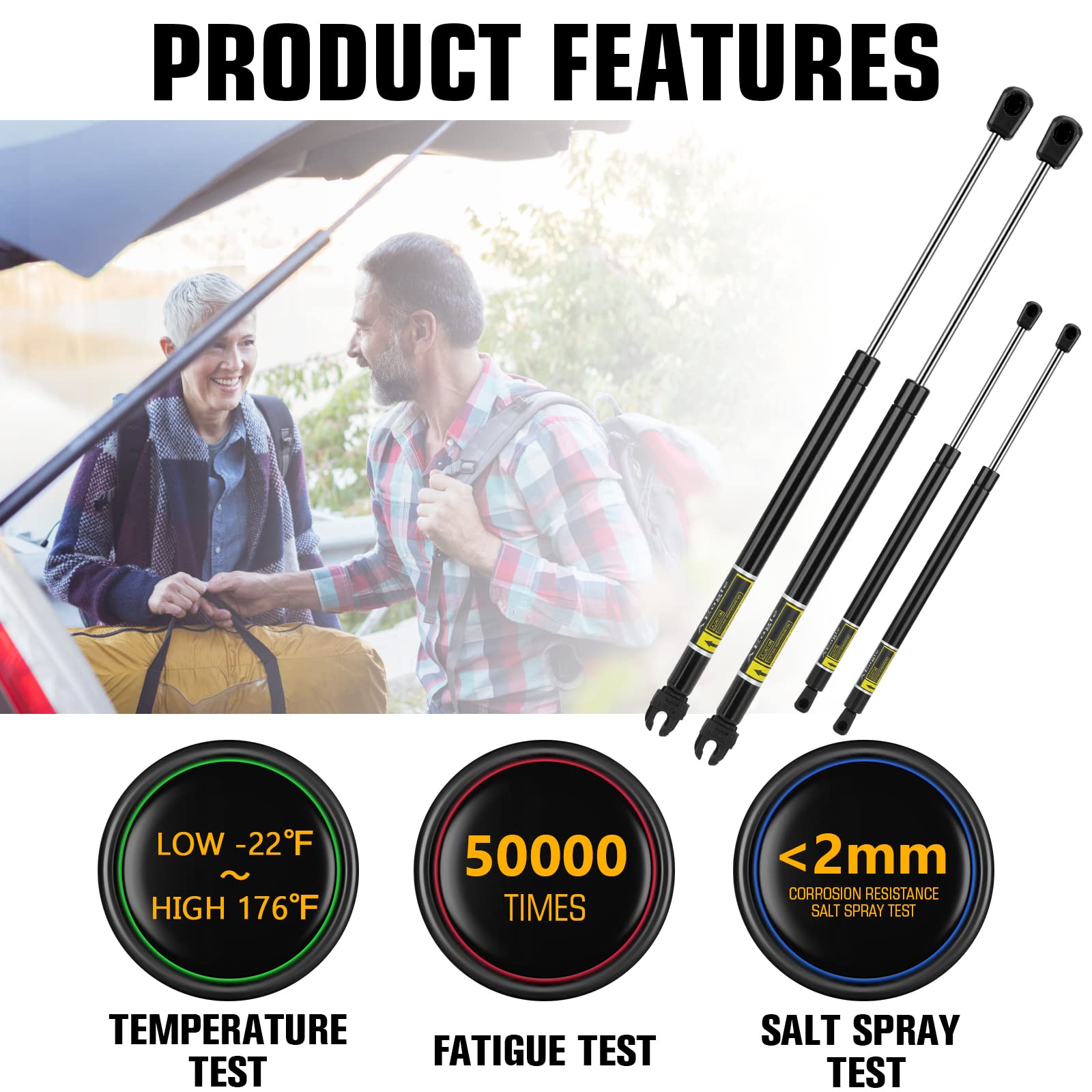 Rear Hatch and Window Lift Support for Nissan Pathfinder 2005-2013 Struts Gas Springs Shocks 6110 6607 4 Pcs