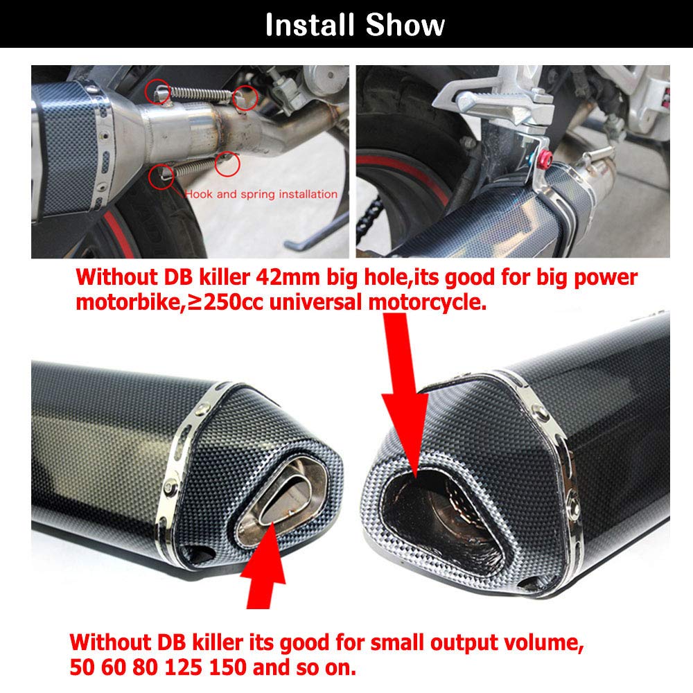 Exhaust Muffler 1.5-2Inlet With Removable Db Killer For Street/Sport Motorcycles And Scooters With 38,51Mm Diameter Exhaust Pipes(Matt Black)