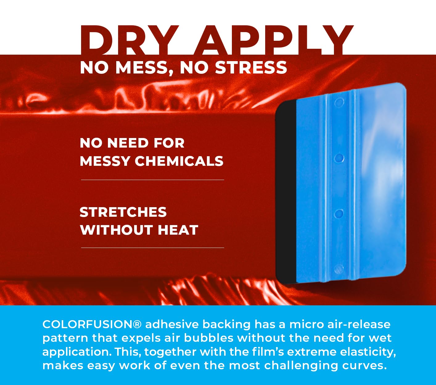 Colorfusion Ppf By Vvivid, Gloss Sinister Red Dry Apply Ppf Vinyl Car Wrap Roll 10Ft X 5Ft