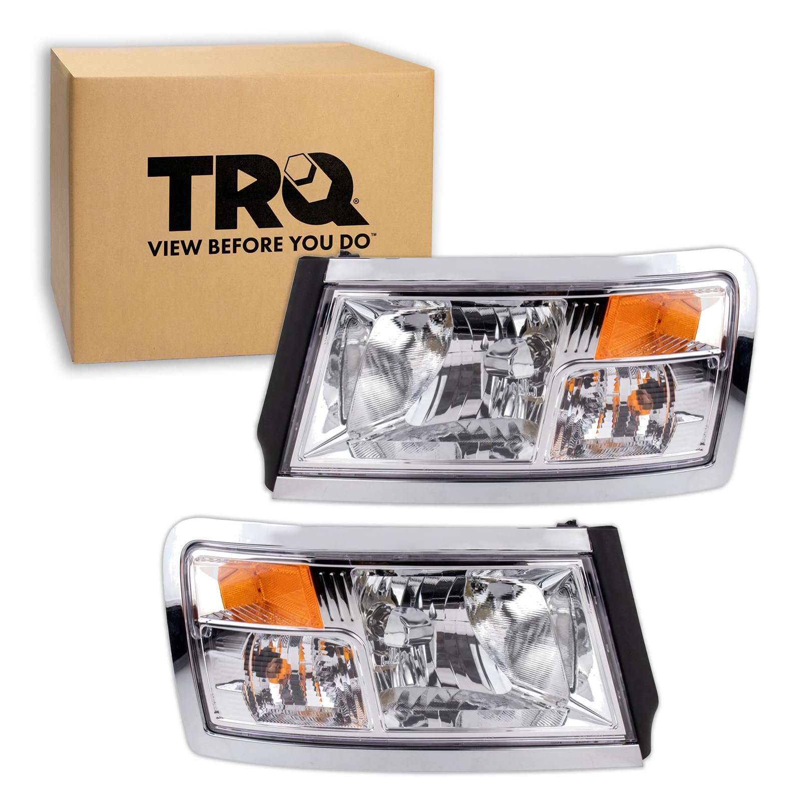 Trq Driver & Passenger Side Headlight Assembly Set Headlights Driver & Passenger Side Compatible With 2008-2010 Dodge Dakota 201